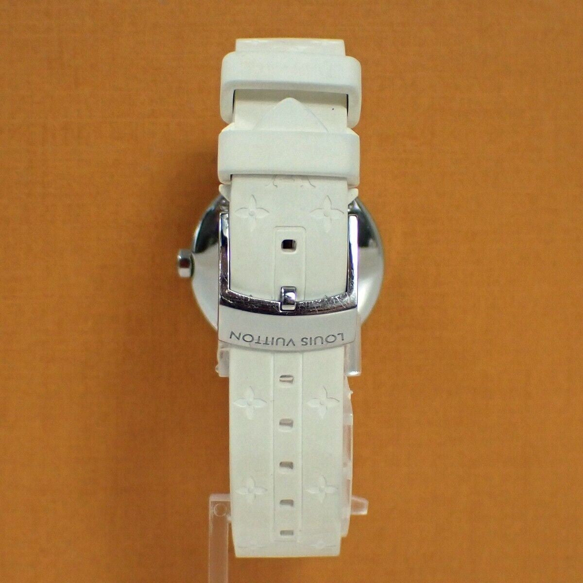 LOUIS VUITTON Tambour Moonstar Quartz Watch Rubber Band White Q8J10 680RH773