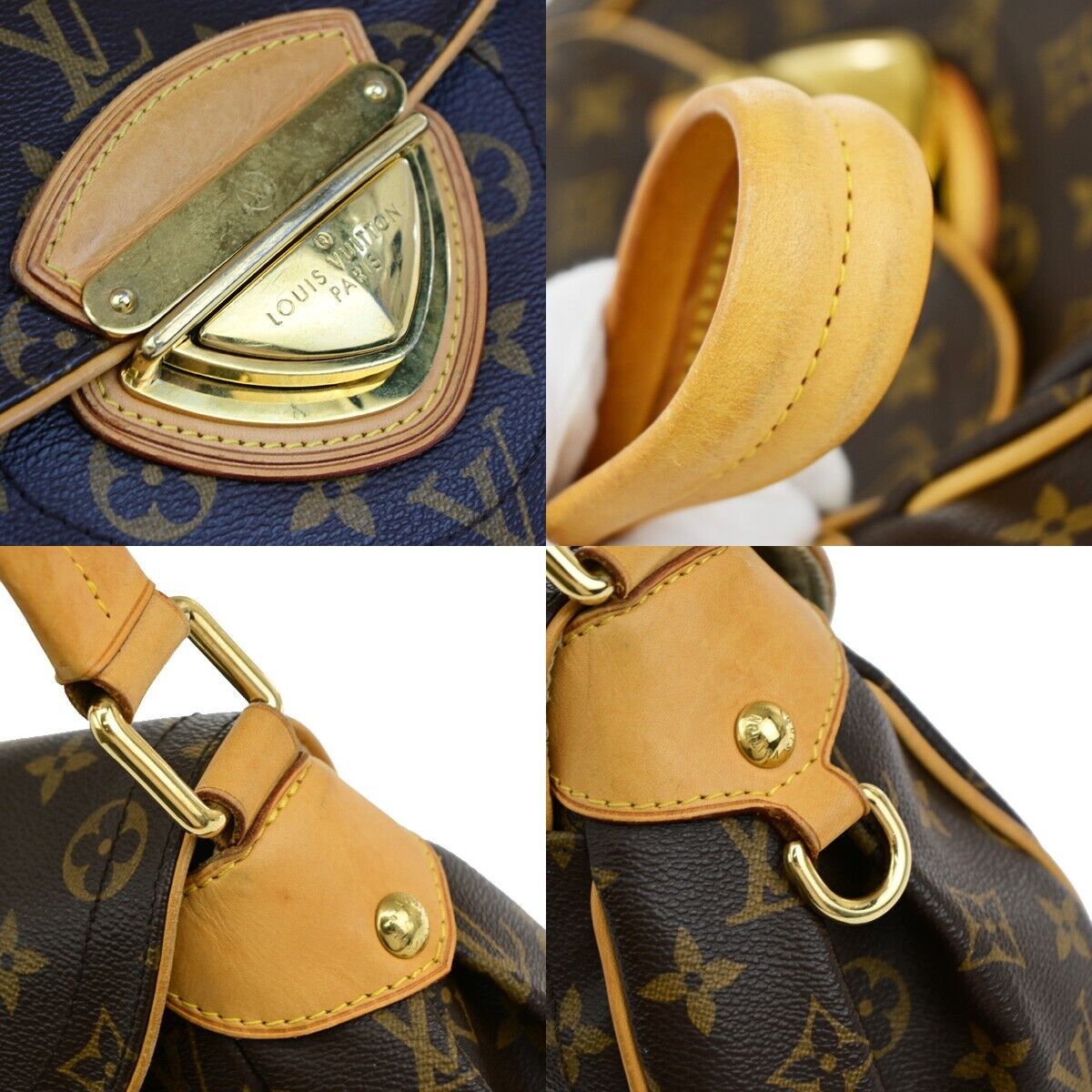 LOUIS VUITTON Logo Beverly MM Shoulder Bag Monogram Leather Brown M40121 12YE651