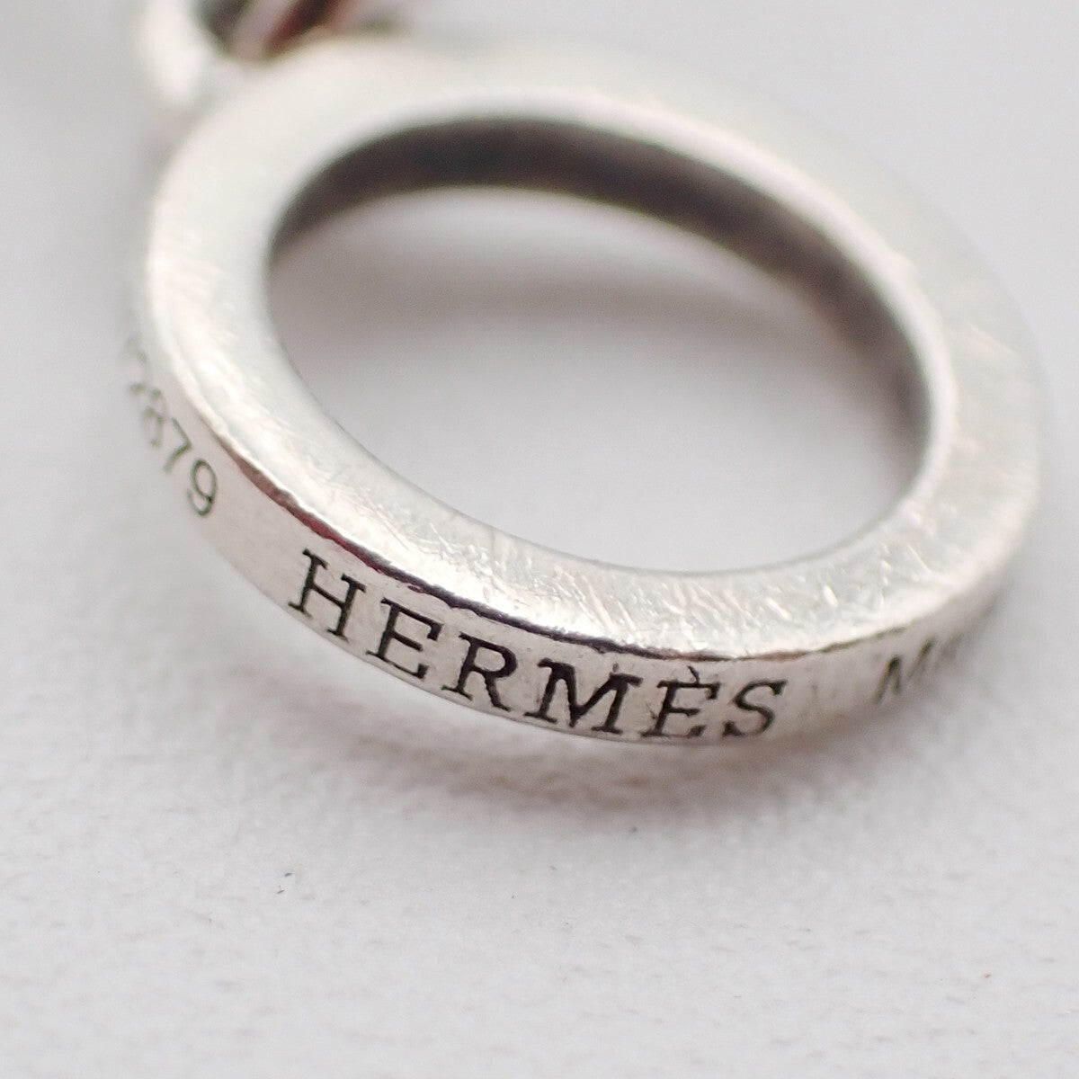 HERMES Chaine D'ancre Enchainee Game Chain Pendant Necklace 925 Silver 58RF339