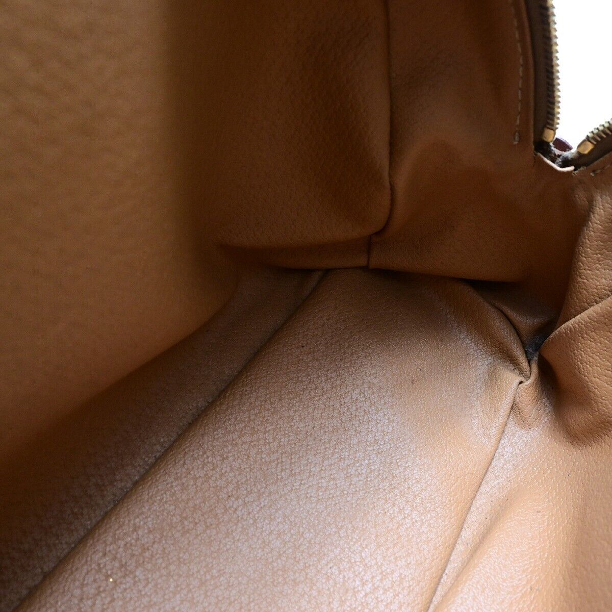 CELINE Logo Macadam Pattern Hand Bag PVC Leather Brown GHW Italy 66EB526
