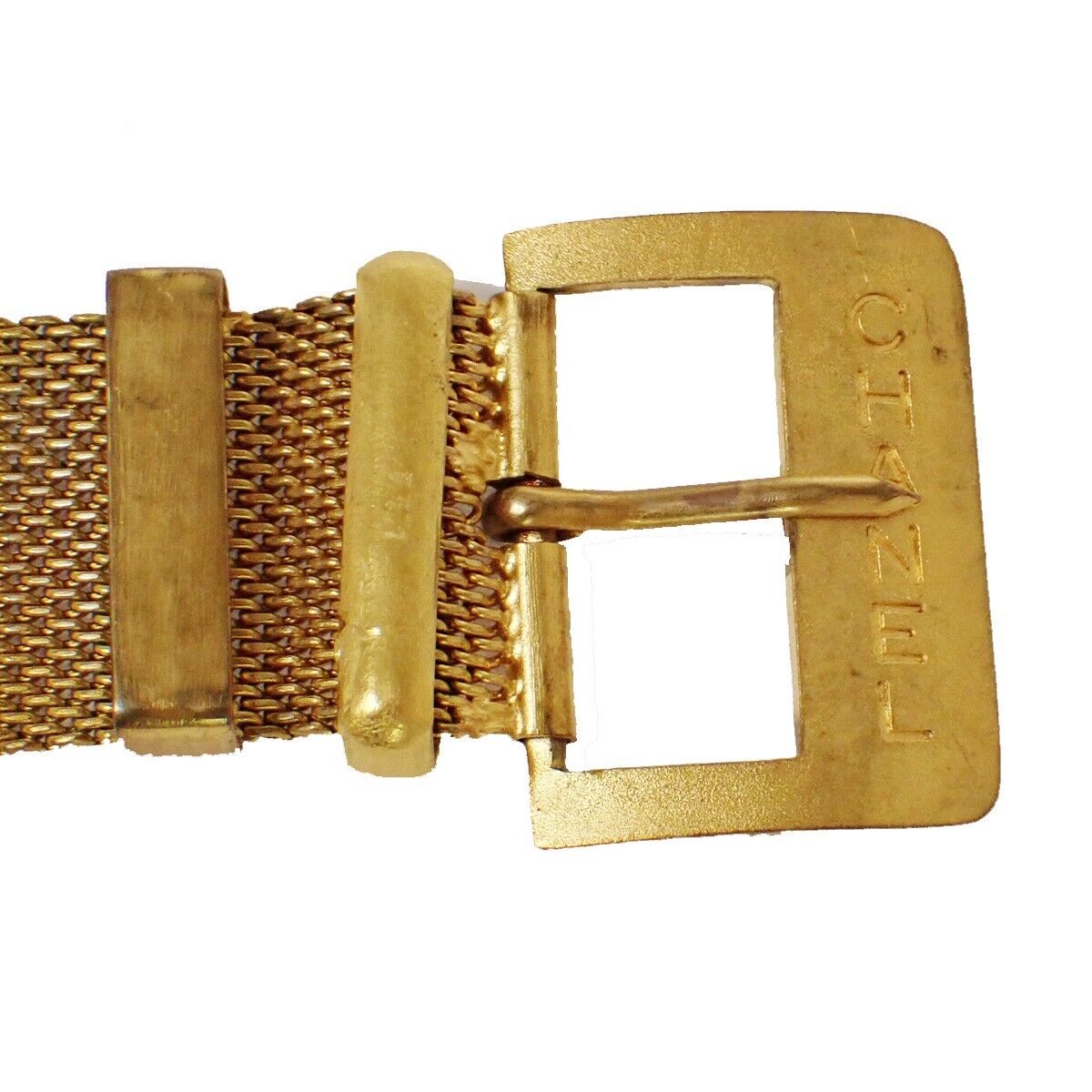 CHANEL CC Logo Belt Bracelet Bangle  Gold GHW Accessory France 79SH115