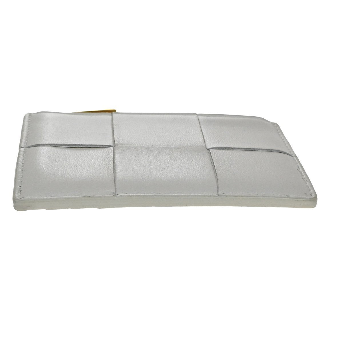 BOTTEGA VENETA Logo Cassette Intrecciato Compact Wallet Leather White 65EG128