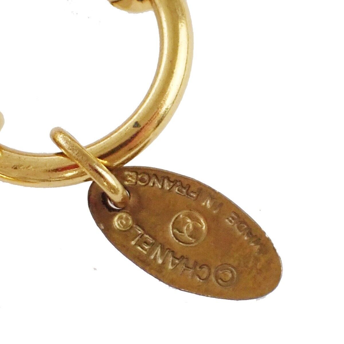 CHANEL Logo Long Chain Imitation pearl Pendant Necklace GHW Vinatge 73RJ487