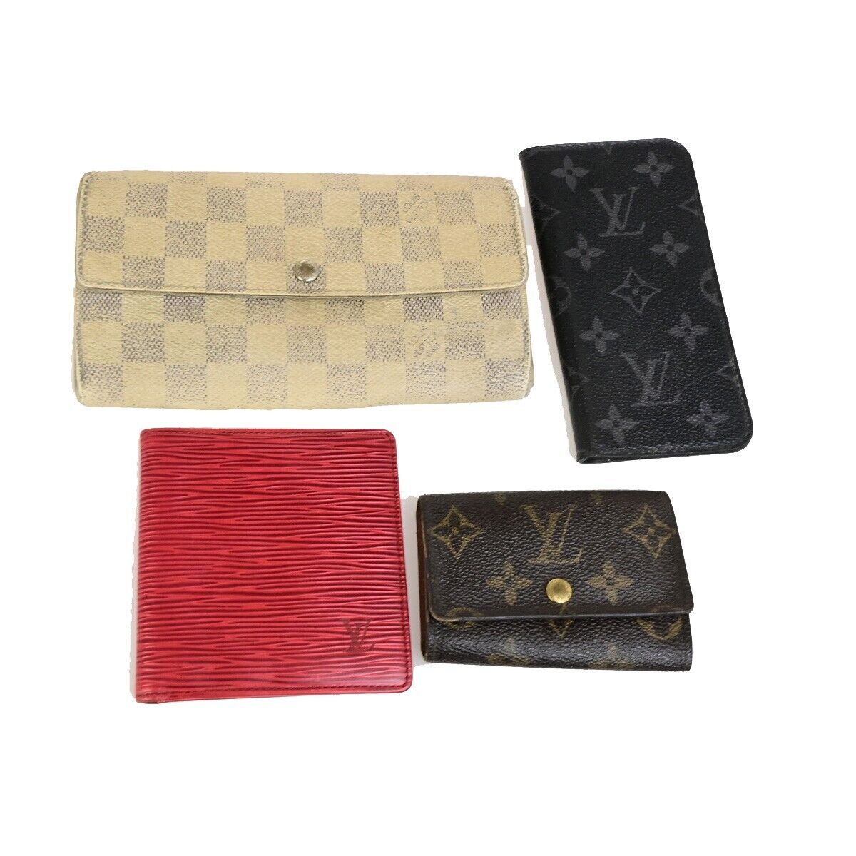 LOUIS VUITTON 4 Set Wallet Phone Key Case Monogram Epi  Damier Azur 60KA467