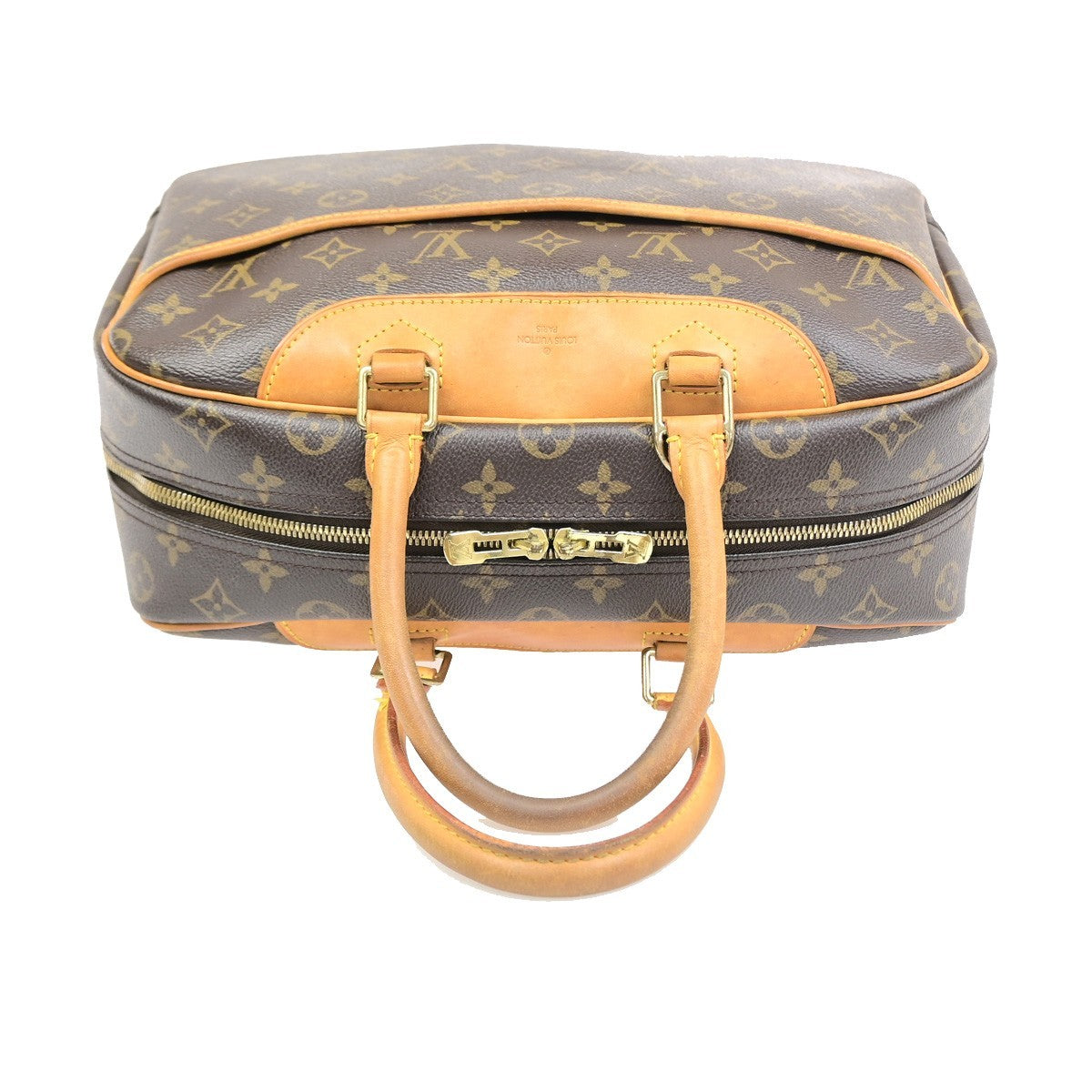 LOUIS VUITTON LV Logo Deauville Hand Bag Monogram Leather Brown M47270 86PA135