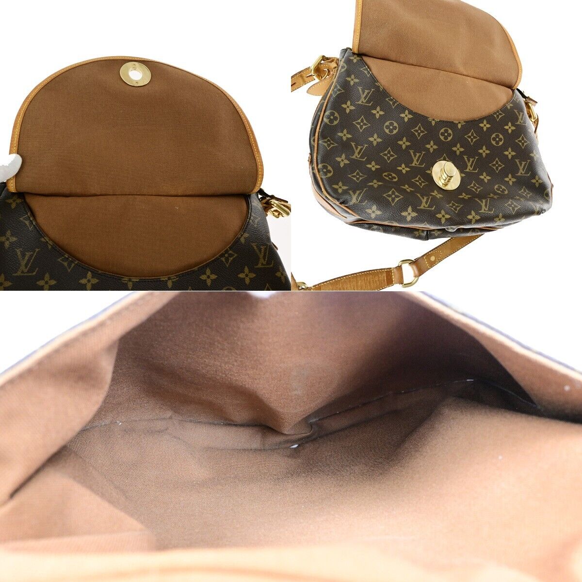 LOUIS VUITTON Tolum GM Shoulder Bag Monogram Leather Brown GHW M40075 37EC917