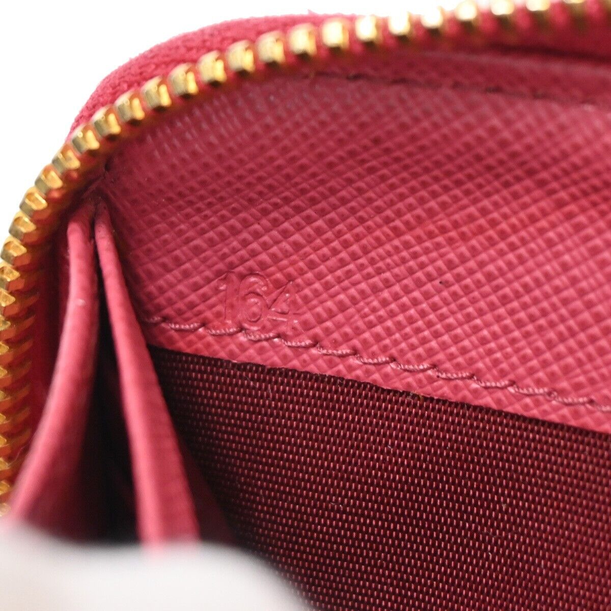 PRADA Logo Long Bifold Wallet Purse Saffiano Leather Pink Gold Italy 67SH367