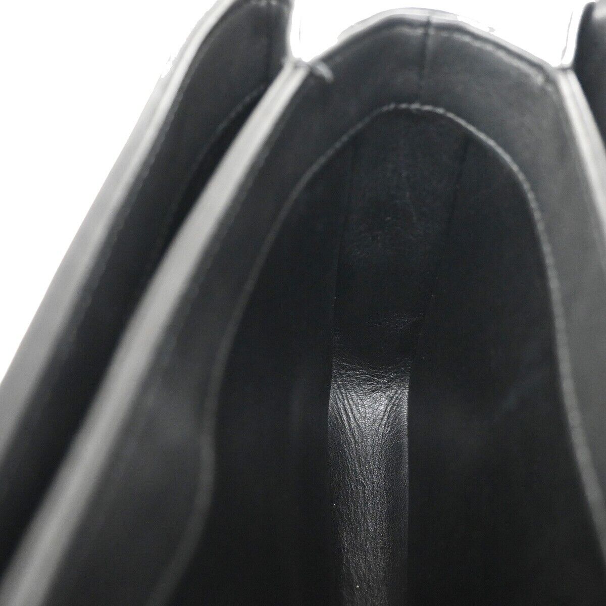 CHANEL CC Logo 2Way Chain Shoulder Hand Bag Leather Black SHW Italy 110RJ035