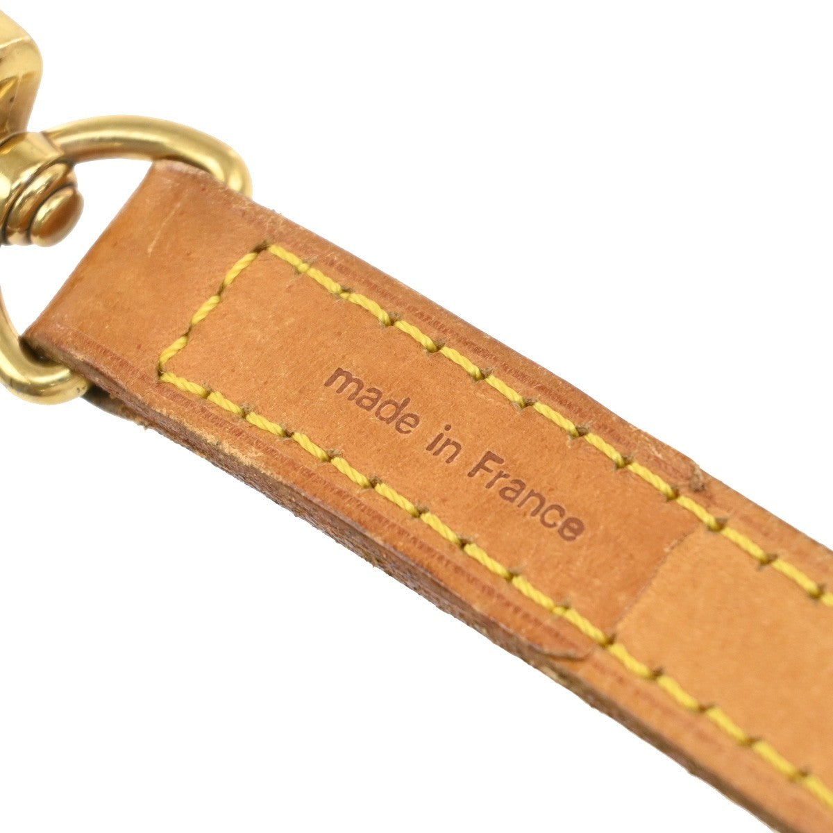 LOUIS VUITTON Logo Shoulder Strap Leather Brown Gold Bag Accessory 69KB410