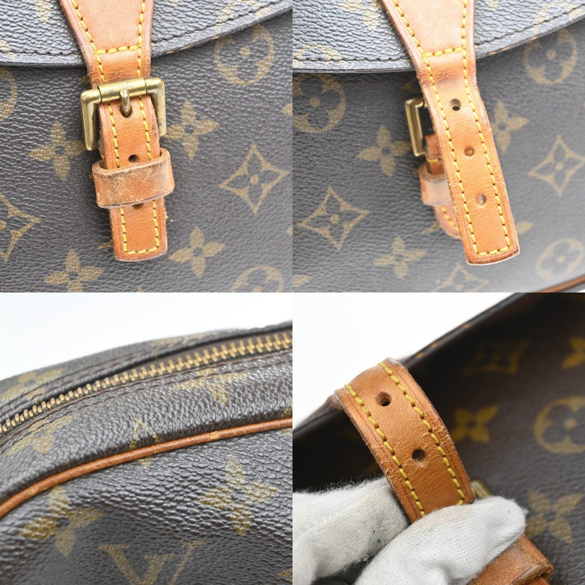 LOUIS VUITTON Jeune Fille MM Shoulder Bag Monogram Leather Brown M51226 67MA539