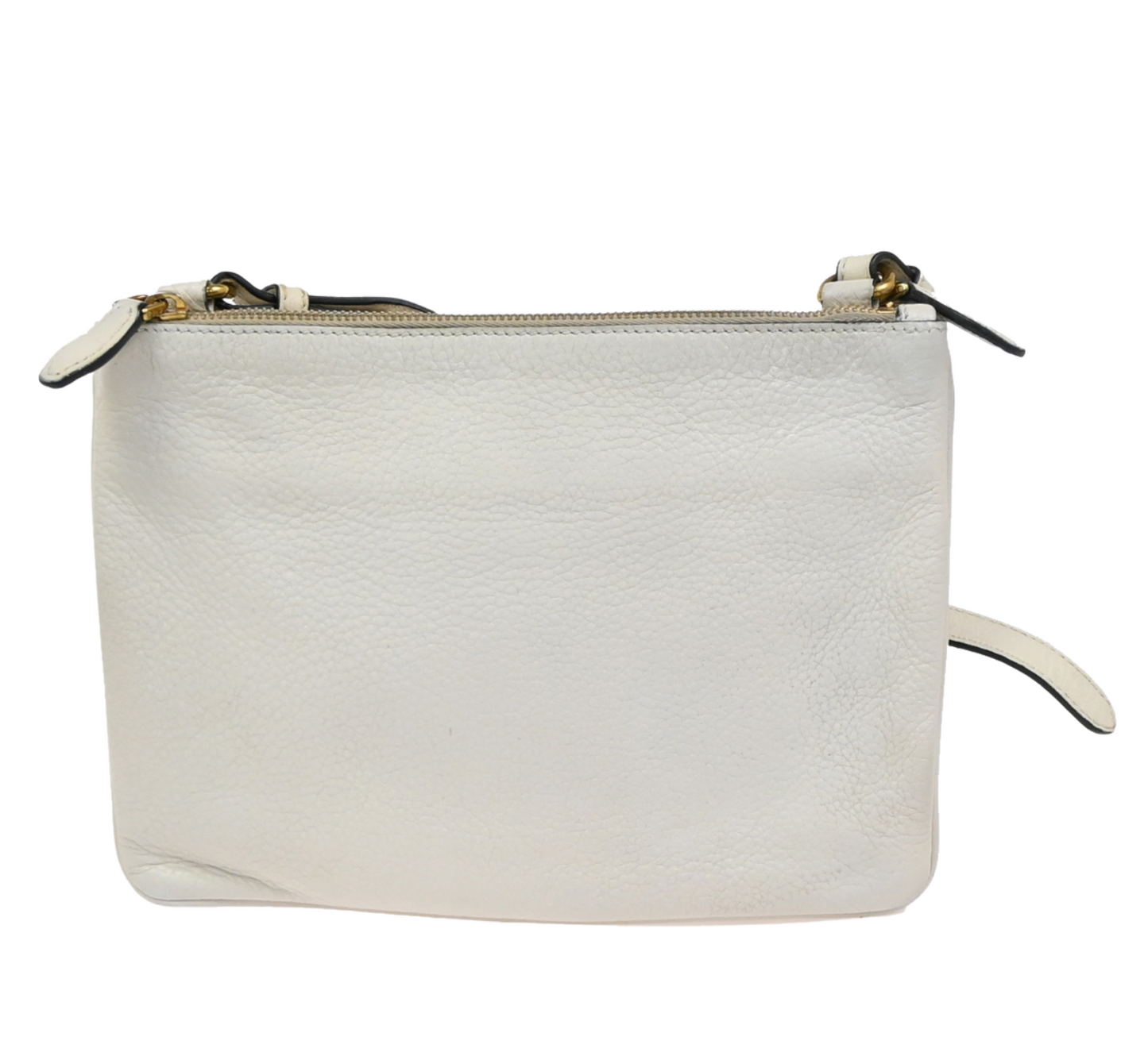 PRADA Logo Crossbody Mini Shoulder Bag Vitello Daino Leather White GHW 76KC639