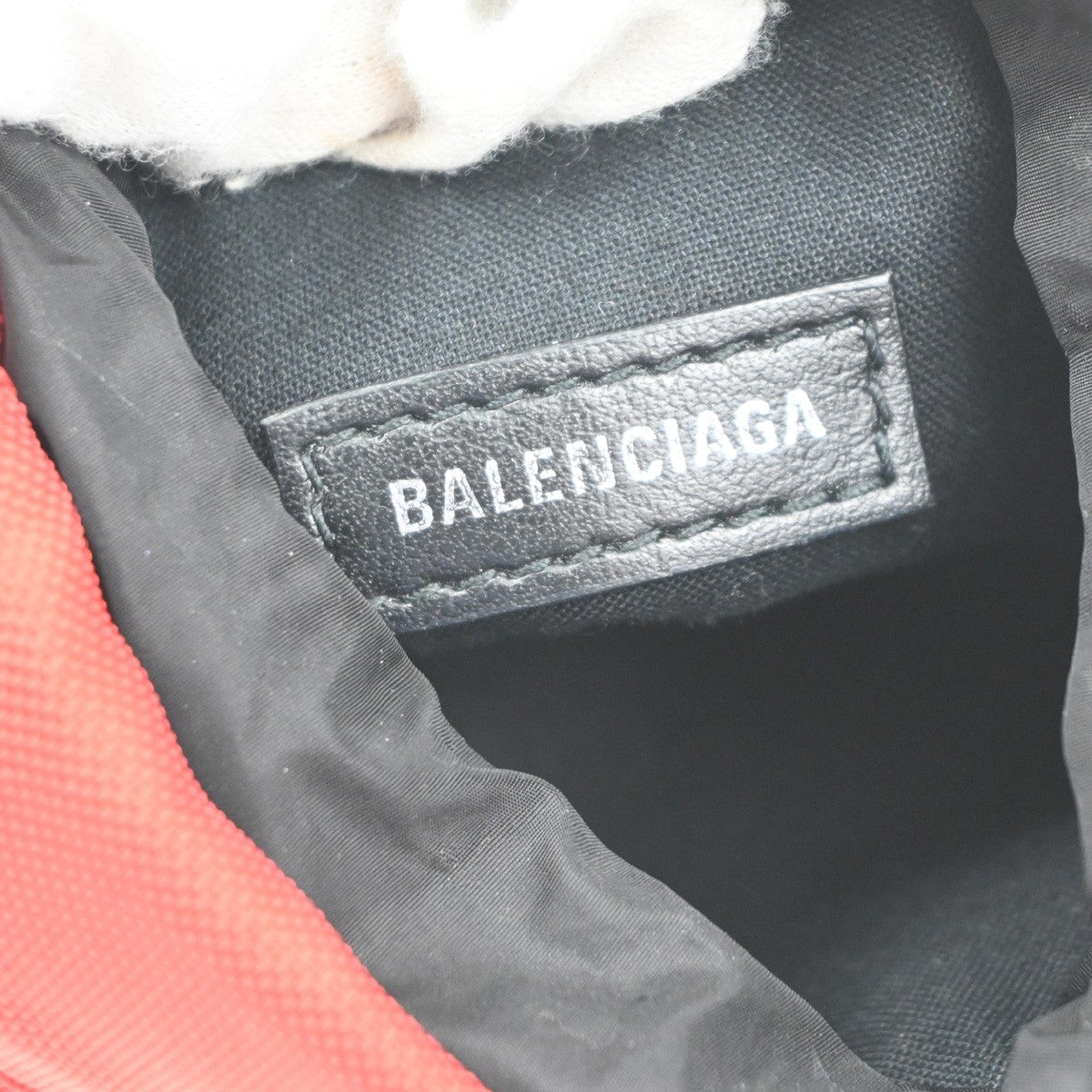 BALENCIAGA Weekend Bottle Holder Shoulder Bag Canvas Nylon RD BK Italy 34KC935