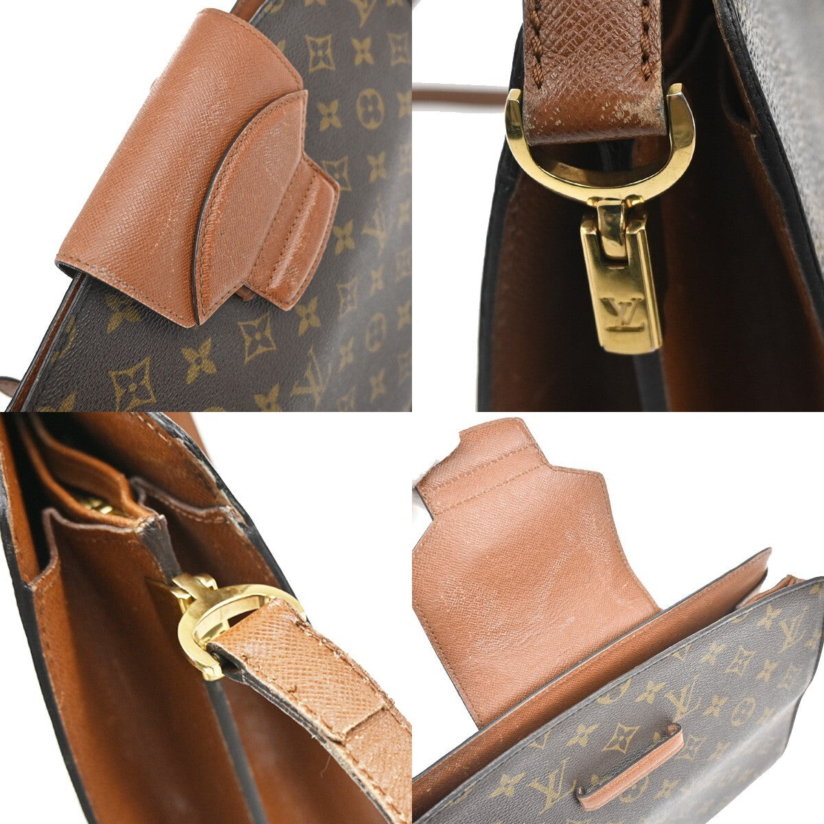 LOUIS VUITTON Courcelles Shoulder Bag Monogram Leather Brown M51375 86YH461