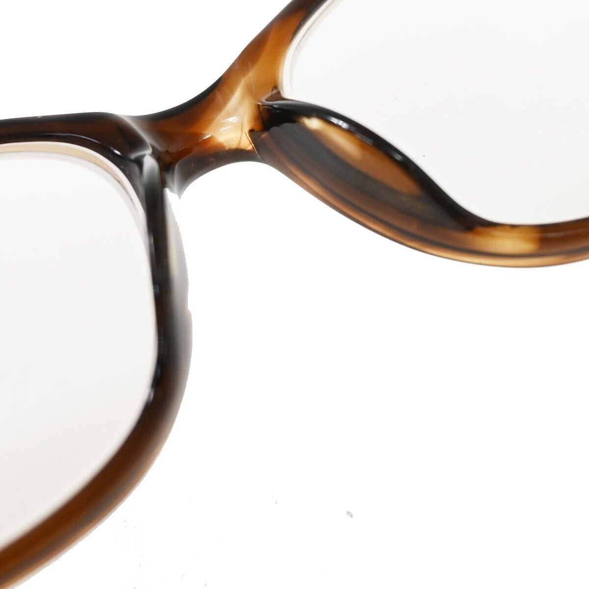 TOM FORD Logo Glasses Frame Eye Wear Plastic Brown Gold Plated Accessory 02GA680