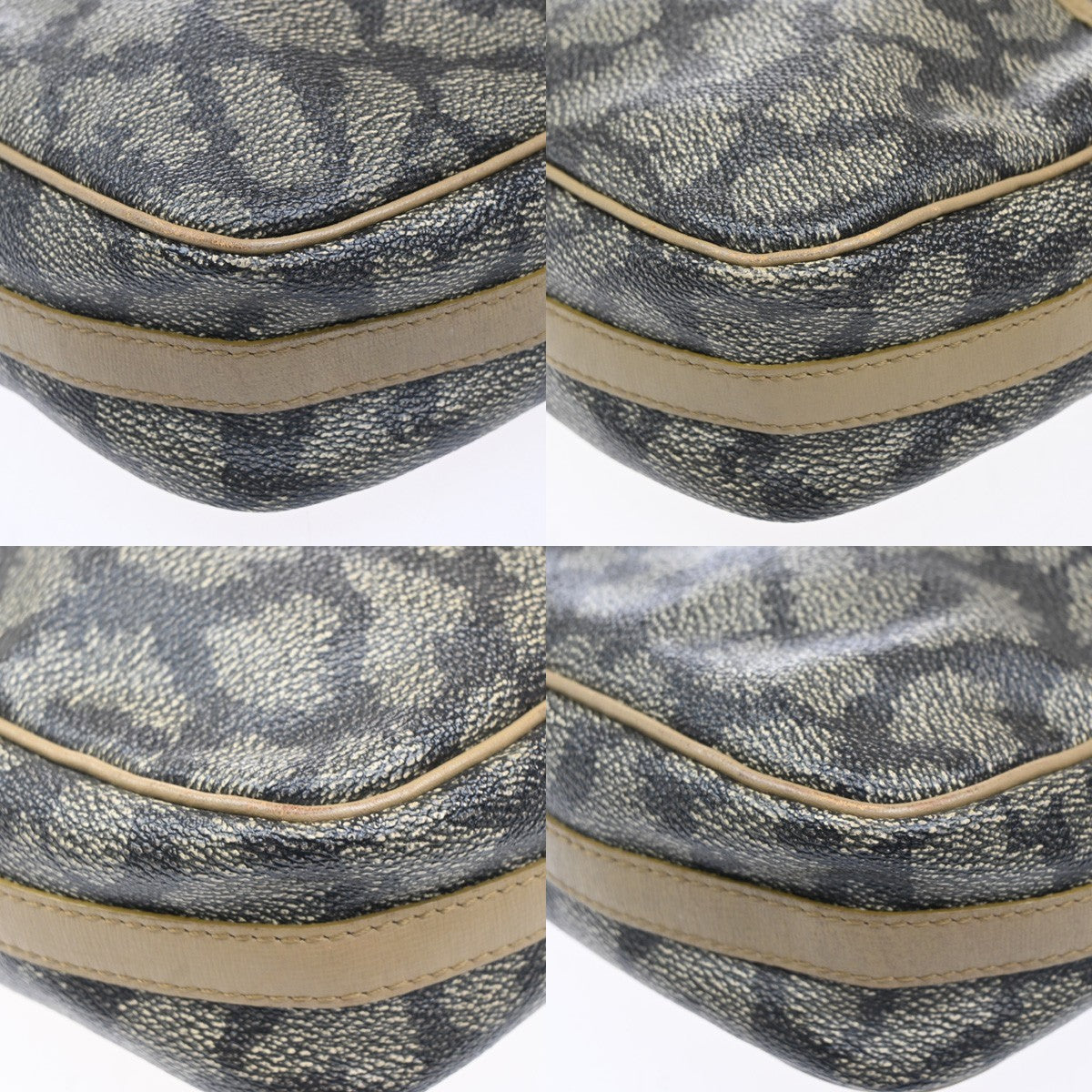 YVES SAINT LAURENT YSL Giraffe Pattern Shoulder Bag PVC Leather Beige 02MA082