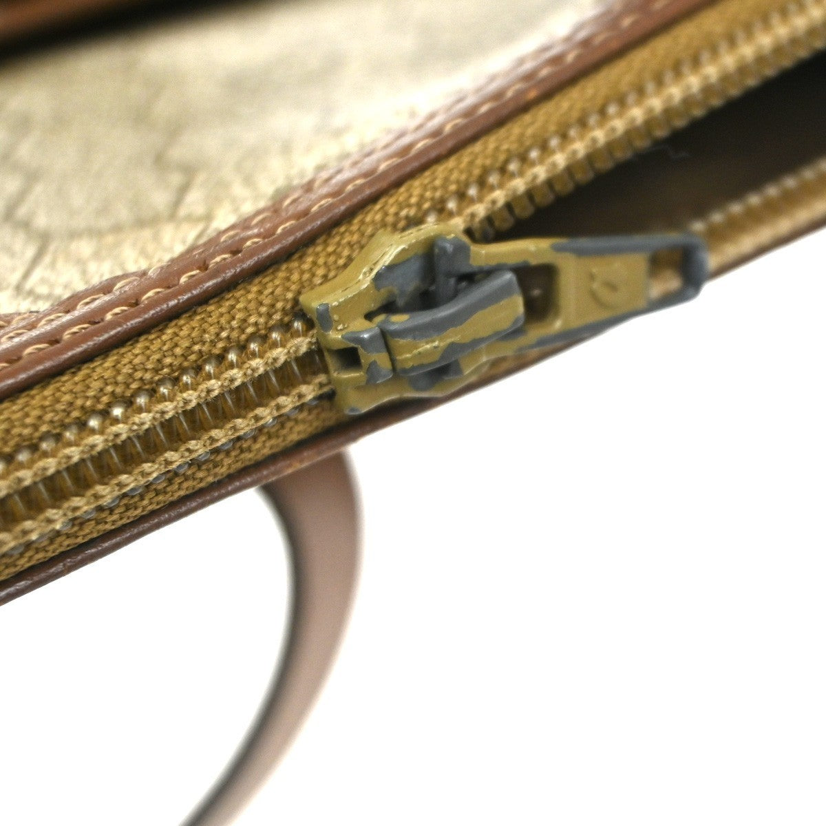 CHRISTIAN DIOR Logo Honeycomb Shoulder Hand Bag PVC Leather Beige GHW 62CA527