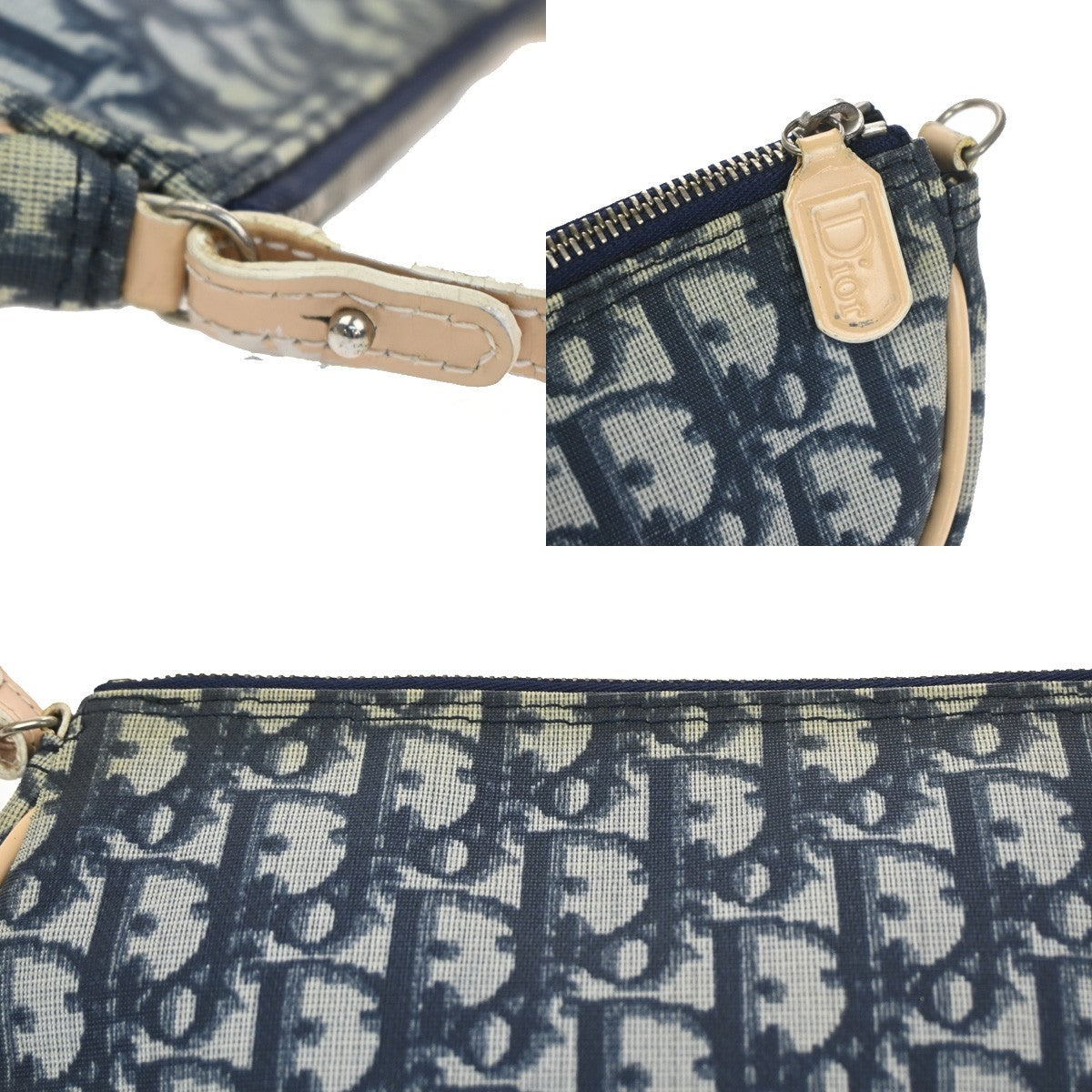 CHRISTIAN DIOR Trotter Saddle Shoulder bag PVC leather Blue Spain 70KD054