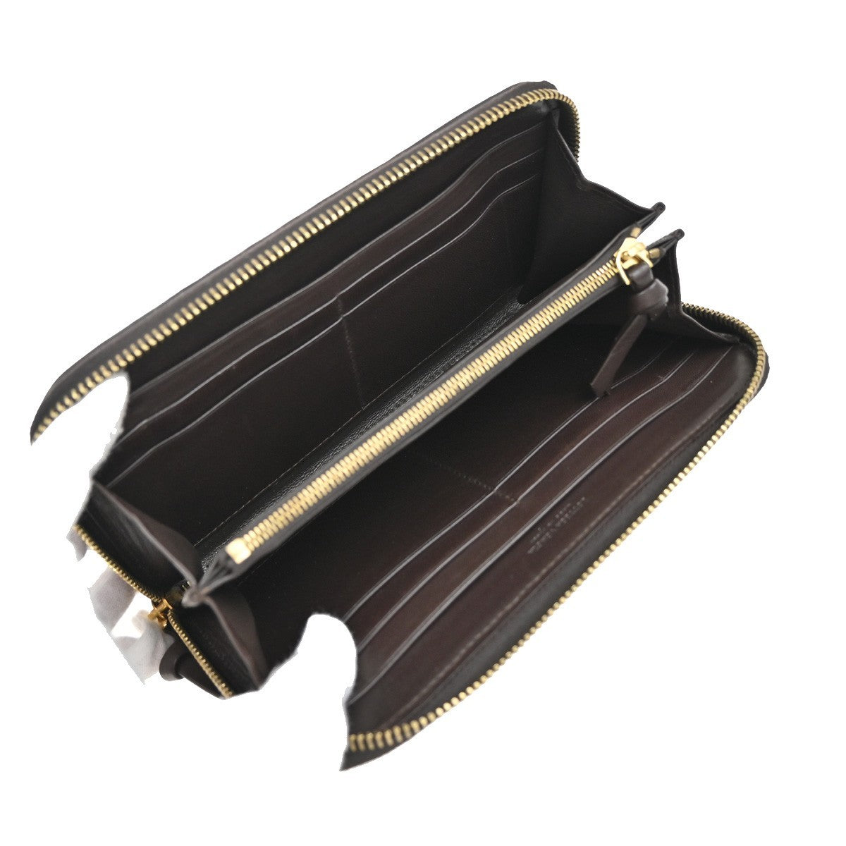 BOTTEGA VENETA Logo Intrecciato Long Zipper Around Wallet Leather Brown 65KP233