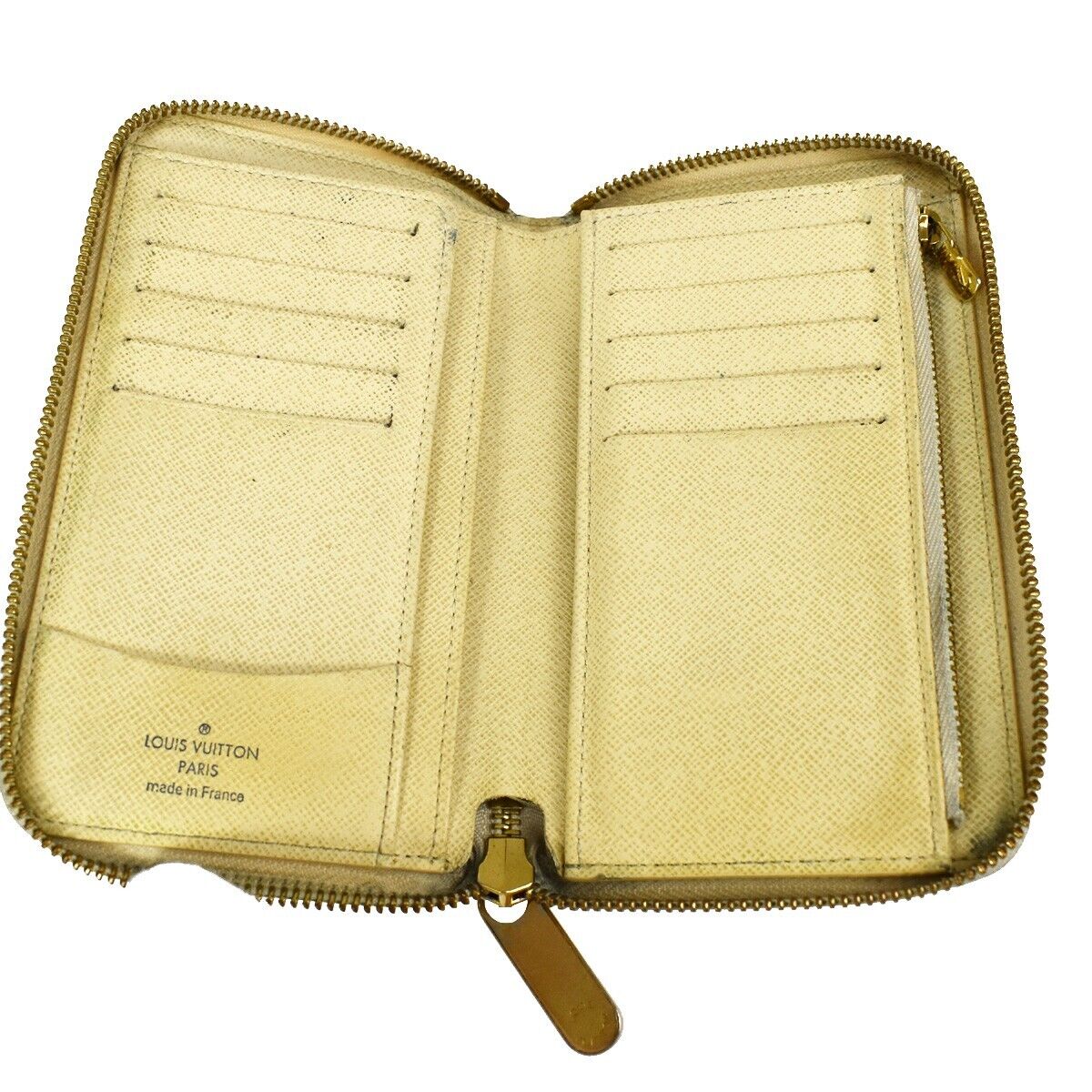 LOUIS VUITTON Zippy Compact Wallet Damier Azur Leather White N60029 69GA843