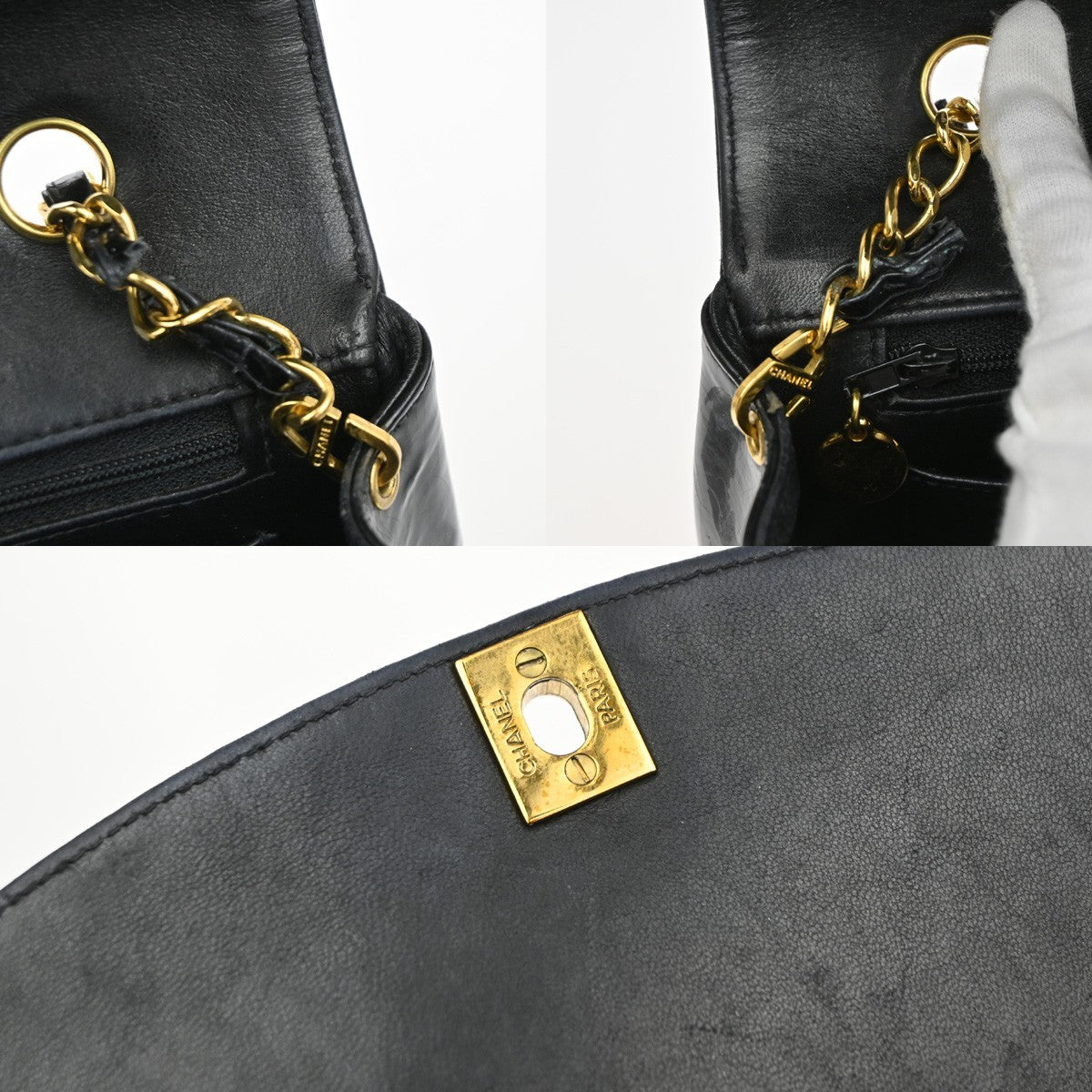 CHANEL CC Diana 25 Matelasse Chain Shoulder Bag Patent Leather BK VTE 678RL966