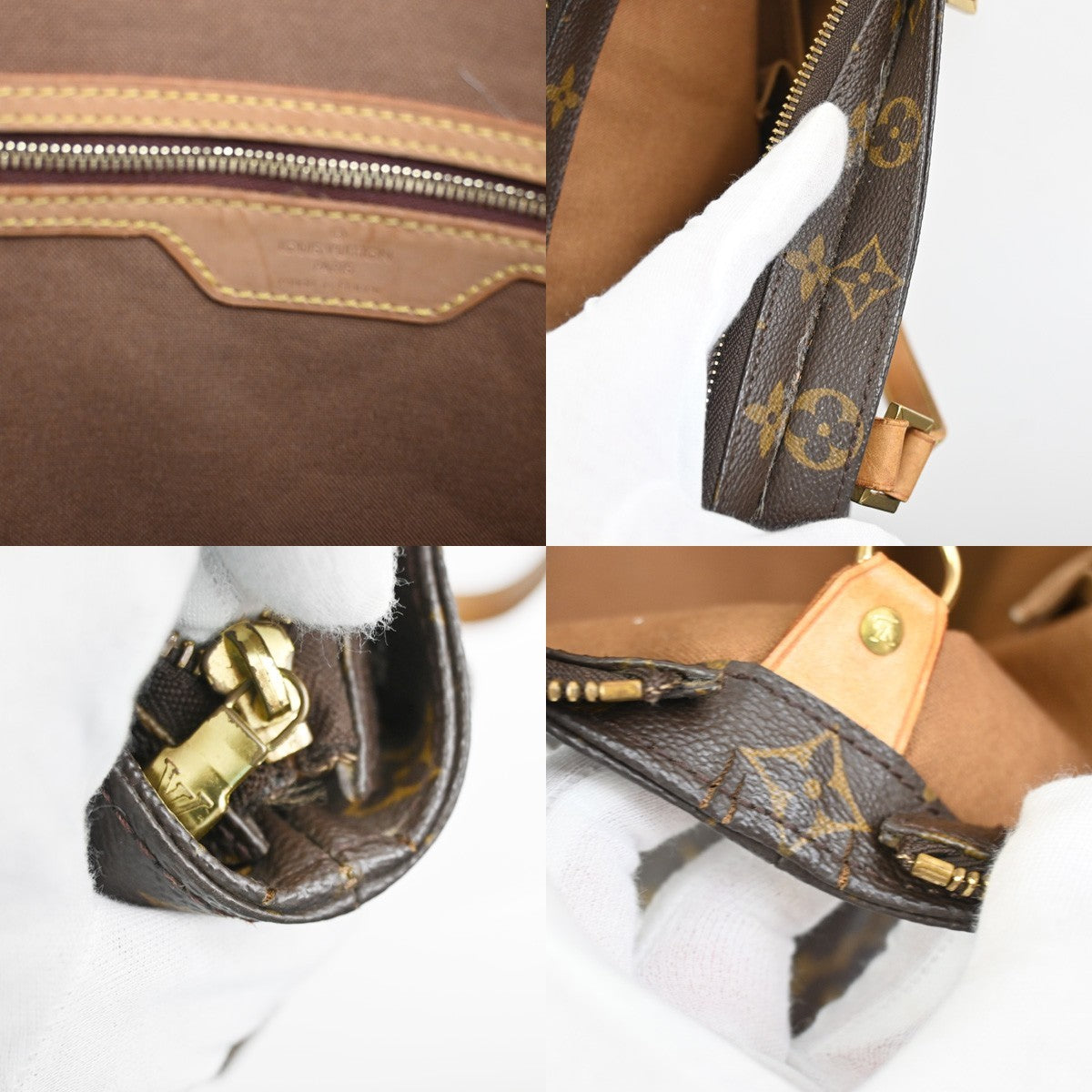 LOUIS VUITTON Cabas Mezzo Shoulder Bag Monogram Leather Brown M51151 89SA076