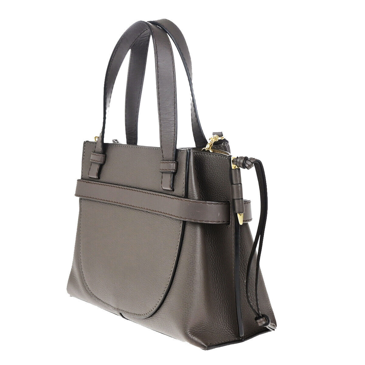 LOEWE Logo Gate Top Handle 2Way Shoulder Hand Bad Leather Brown GHW 95RK662