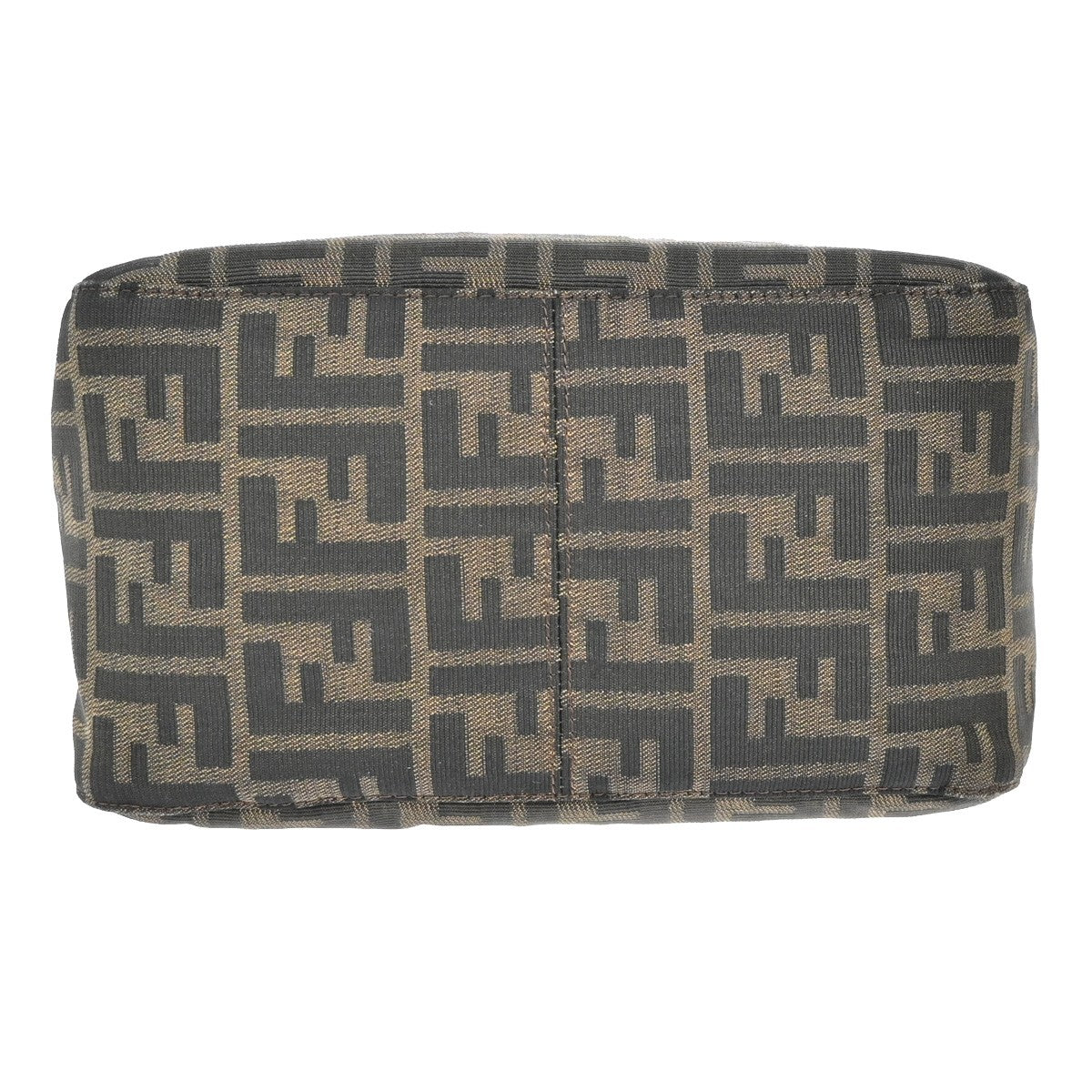 FENDI Logo Zucca Pattern Shoulder Bag Canvas Leather Brown SHW Italy 18YH756