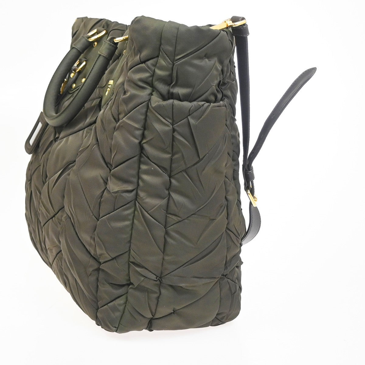 PRADA Tessuto 2Way Shoulder Hand Tote Bag Nylon Leather Brown GHW Italy 76KD027