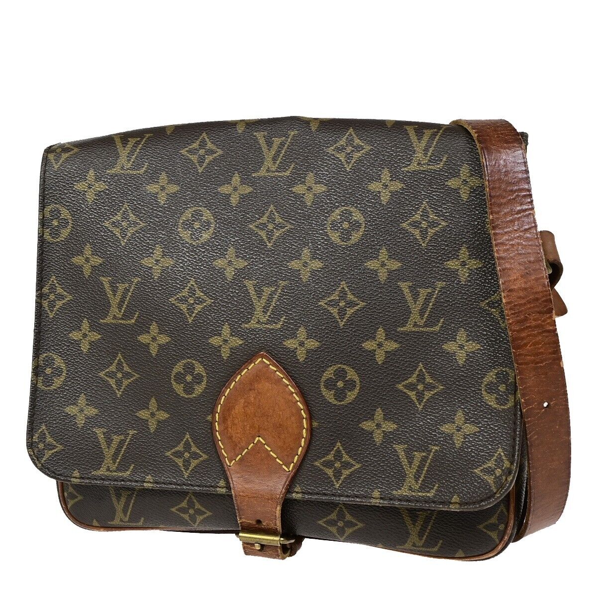 LOUIS VUITTON Cartouchiere GM Shoulder Bag Monogram Leather Brown M51252 65YF284