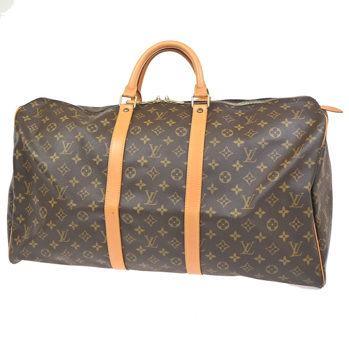 LOUIS VUITTON Keepall 55 Travel Hand Bag Monogram Leather Brown M41424 28RL893