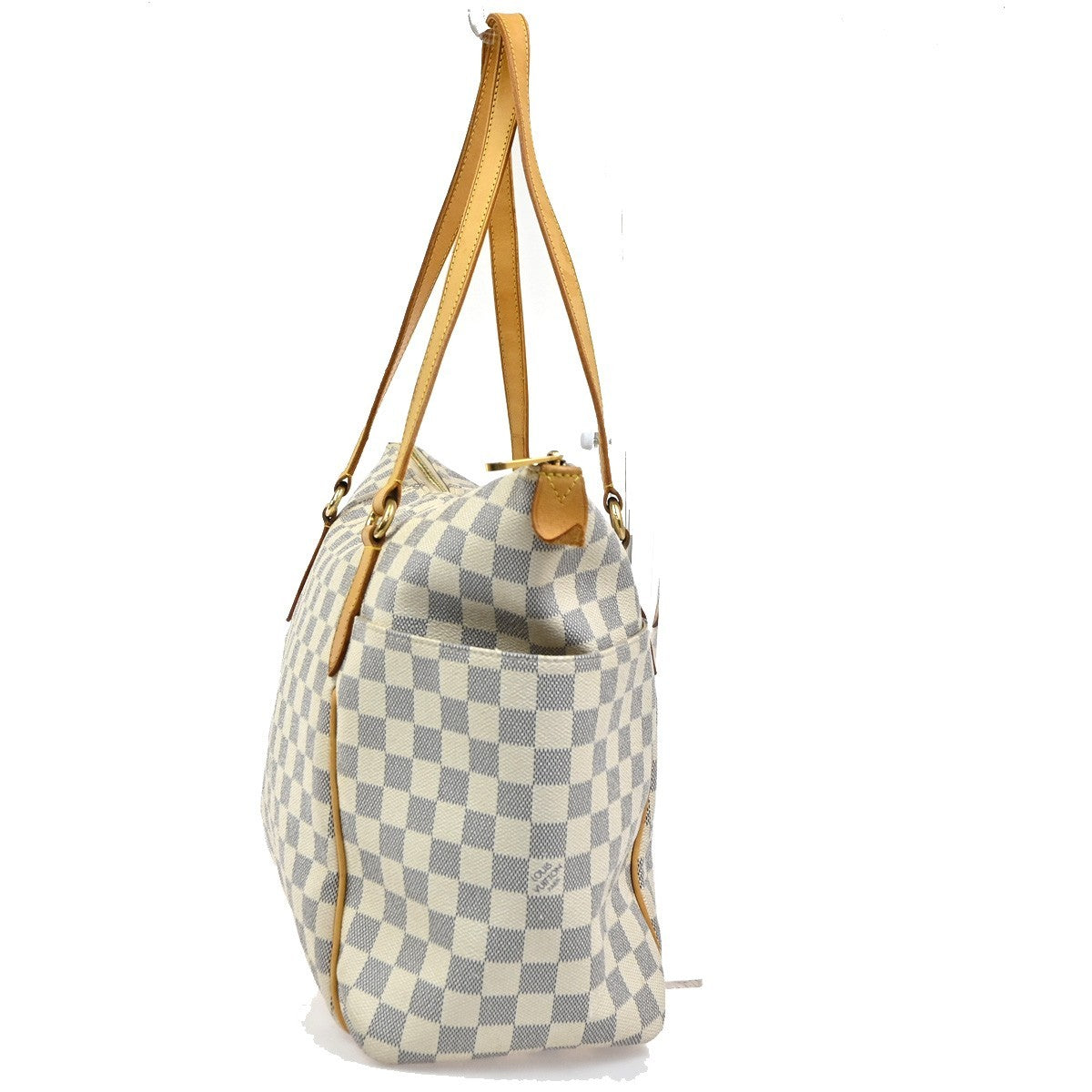 LOUIS VUITTON Totally MM Shoulder Bag Damier Azur Leather White N51262 12SA004