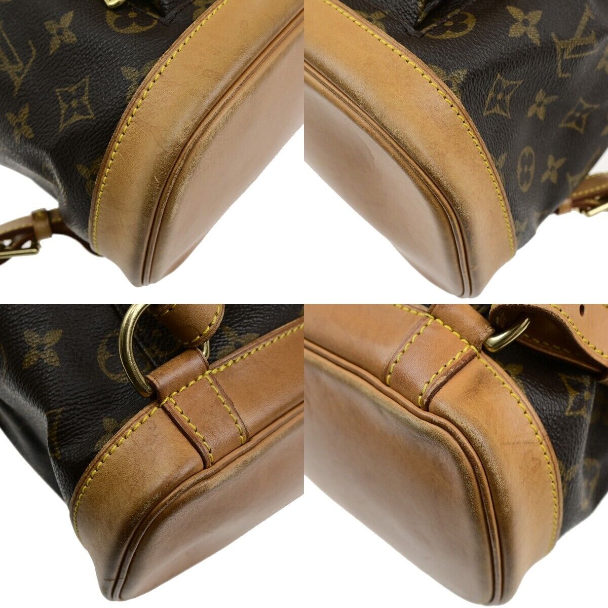 LOUIS VUITTON Montsouris MM Backpack Bag Monogram Leather Brown M51136 21ED423