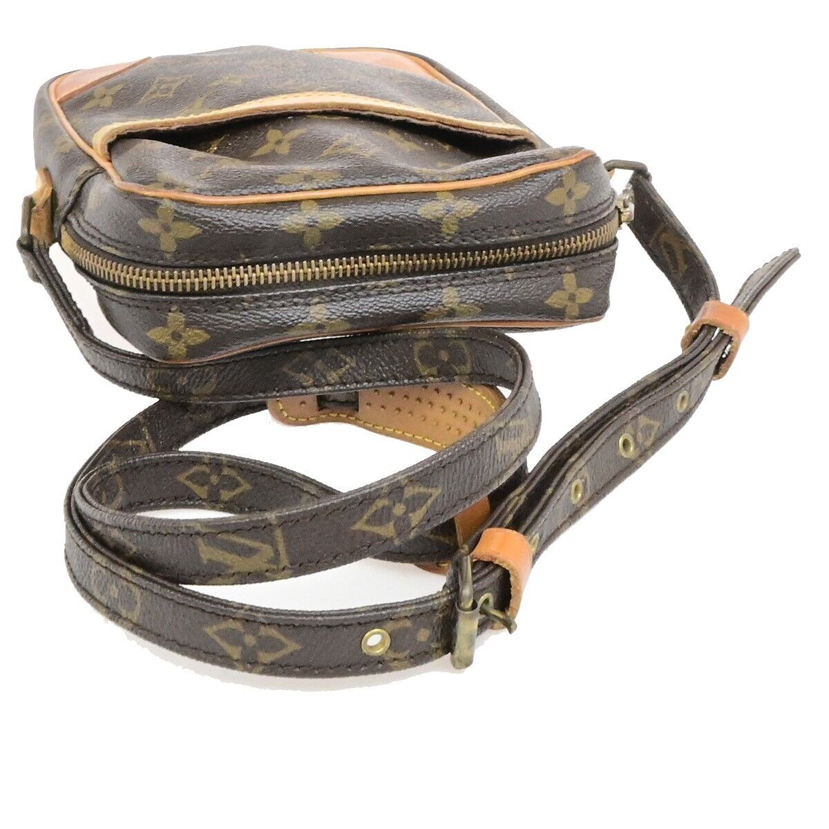 LOUIS VUITTON Danube Shoulder Bag Monogram Leather Brown France M45266 61ED986
