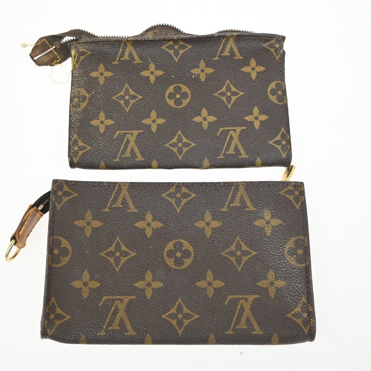 LOUIS VUITTON 2 Set Bucket PM Pouch/Poche Toilette Bag Monogram Leather 66AA218