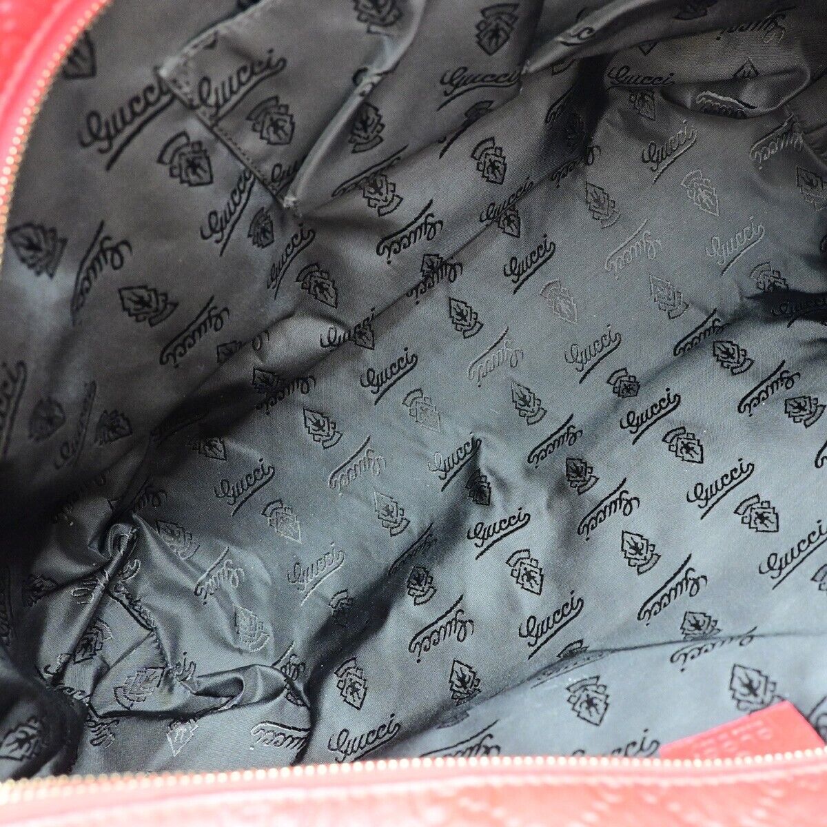 GUCCI Logo Guccissima GG Pattern Shoulder Tote  Bag Leather Red GHW 87ED994