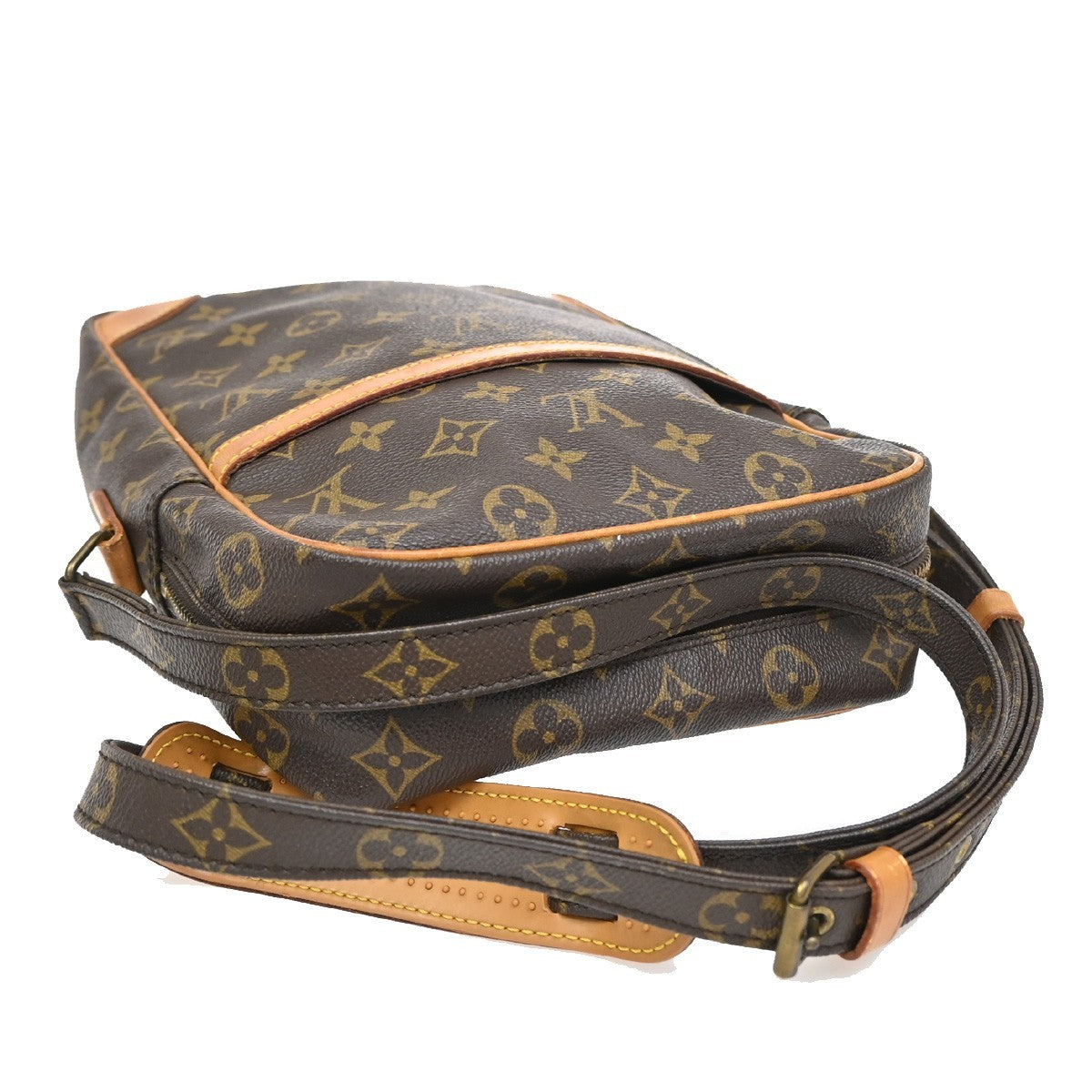 LOUIS VUITTON Logo Danube MM Shoulder Bag Monogram Leather Brown M45264 31KB403
