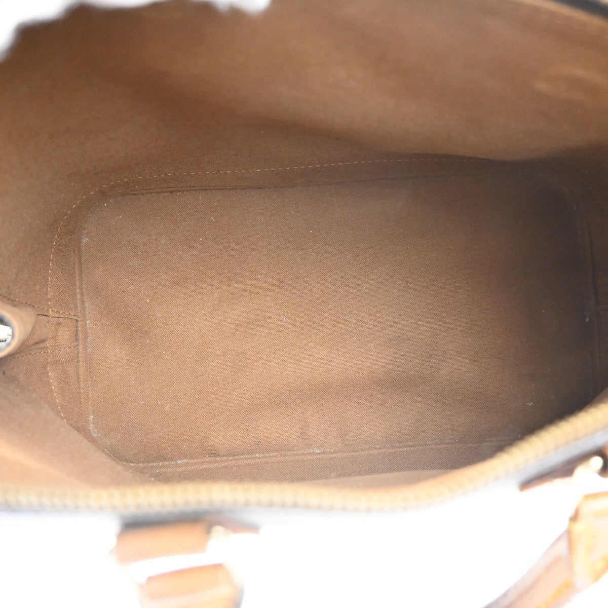 LOUIS VUITTON LV Logo Alma Hand Bag Monogram Leather Brown France M51130 30MA452