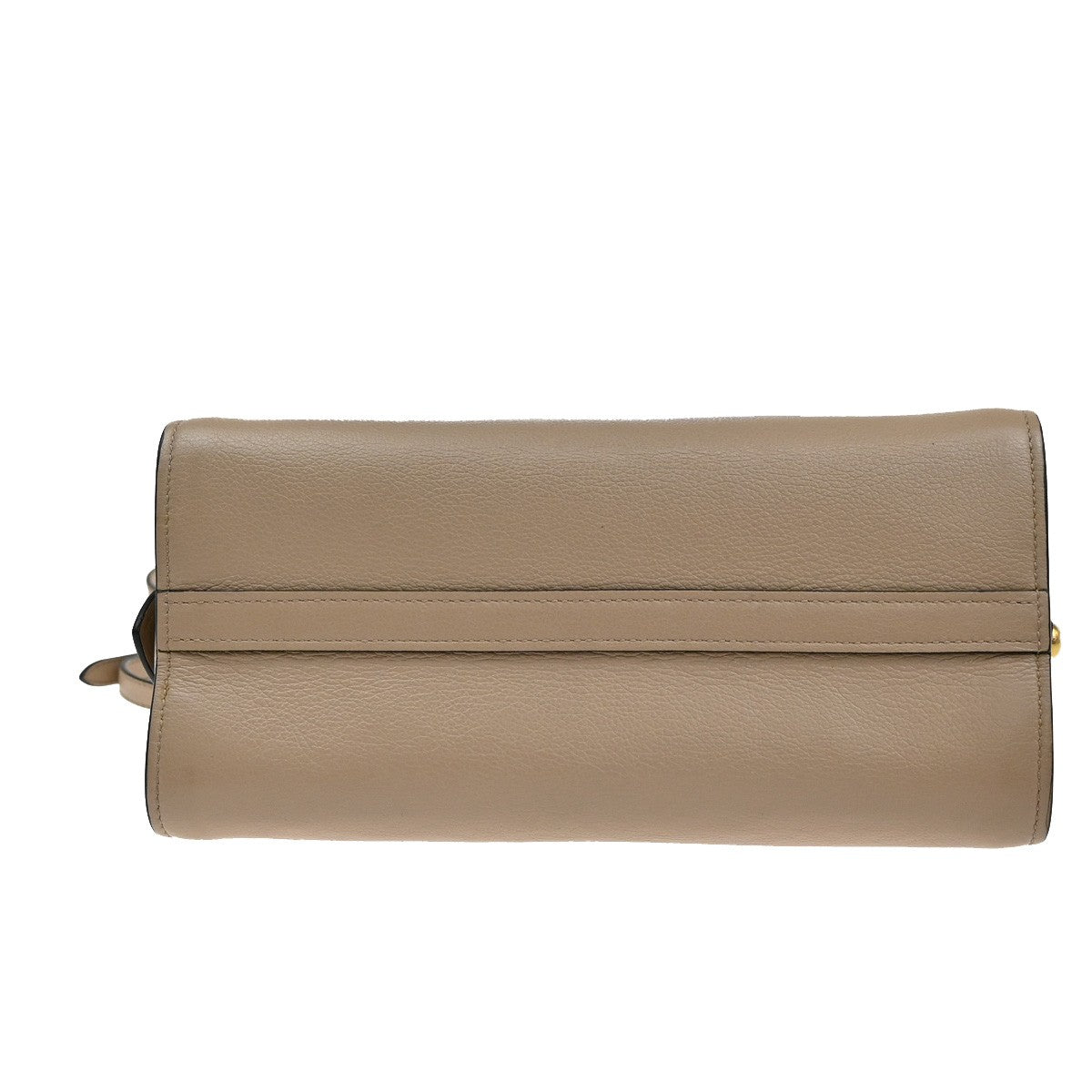 PRADA Logo 2Way Shoulder Hand Bag Leather Charm Beige GHW 636KB360