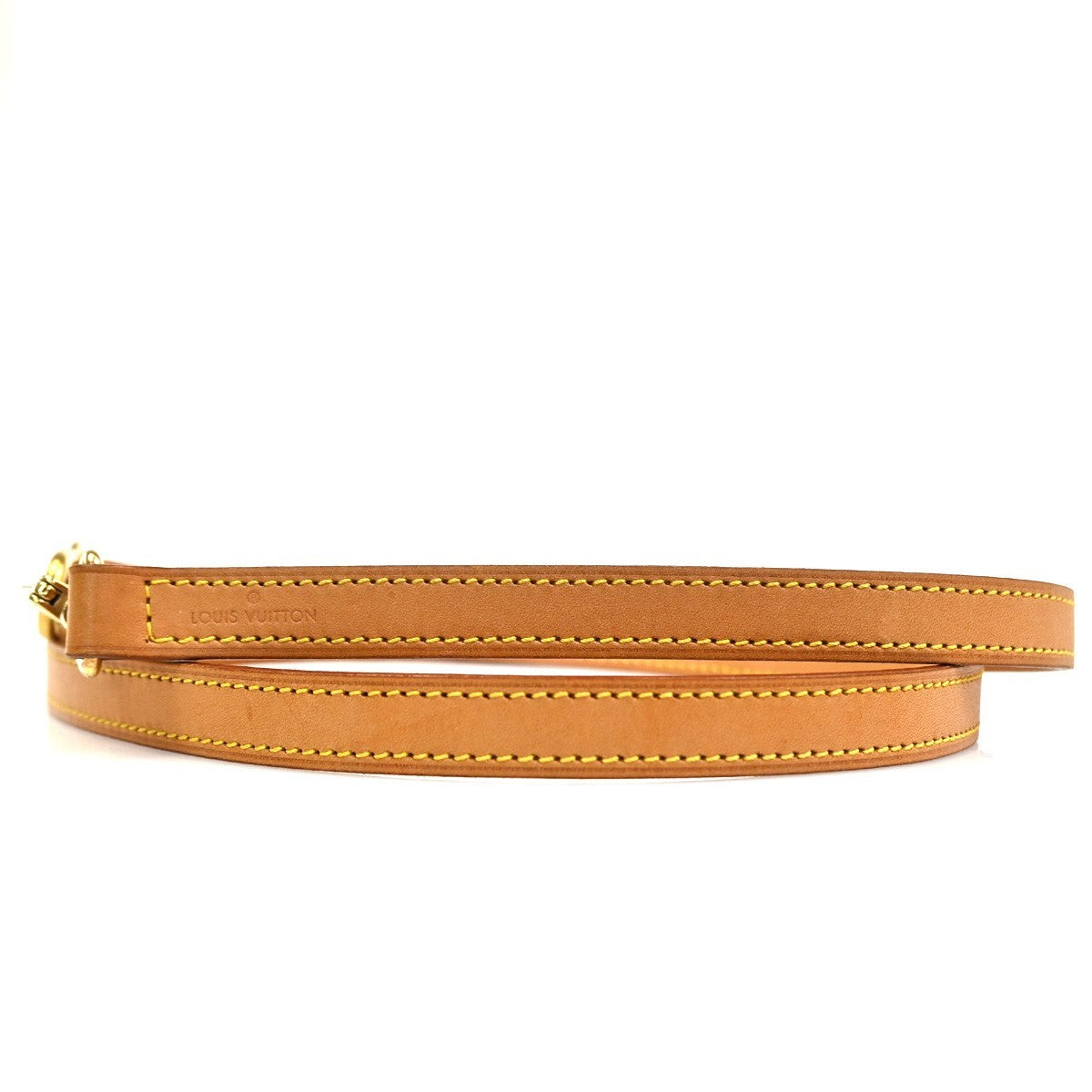 LOUIS VUITTON Shoulder Strap Leather Brown Beige Gold Bag Accessory 61TA612