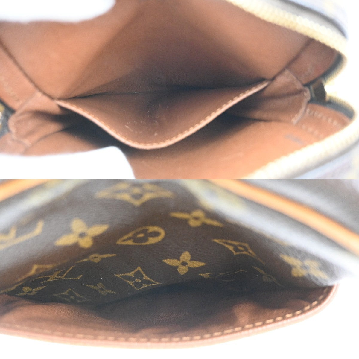 LOUIS VUITTON Danube Shoulder Bag Monogram Leather Brown France M45266 30KC812