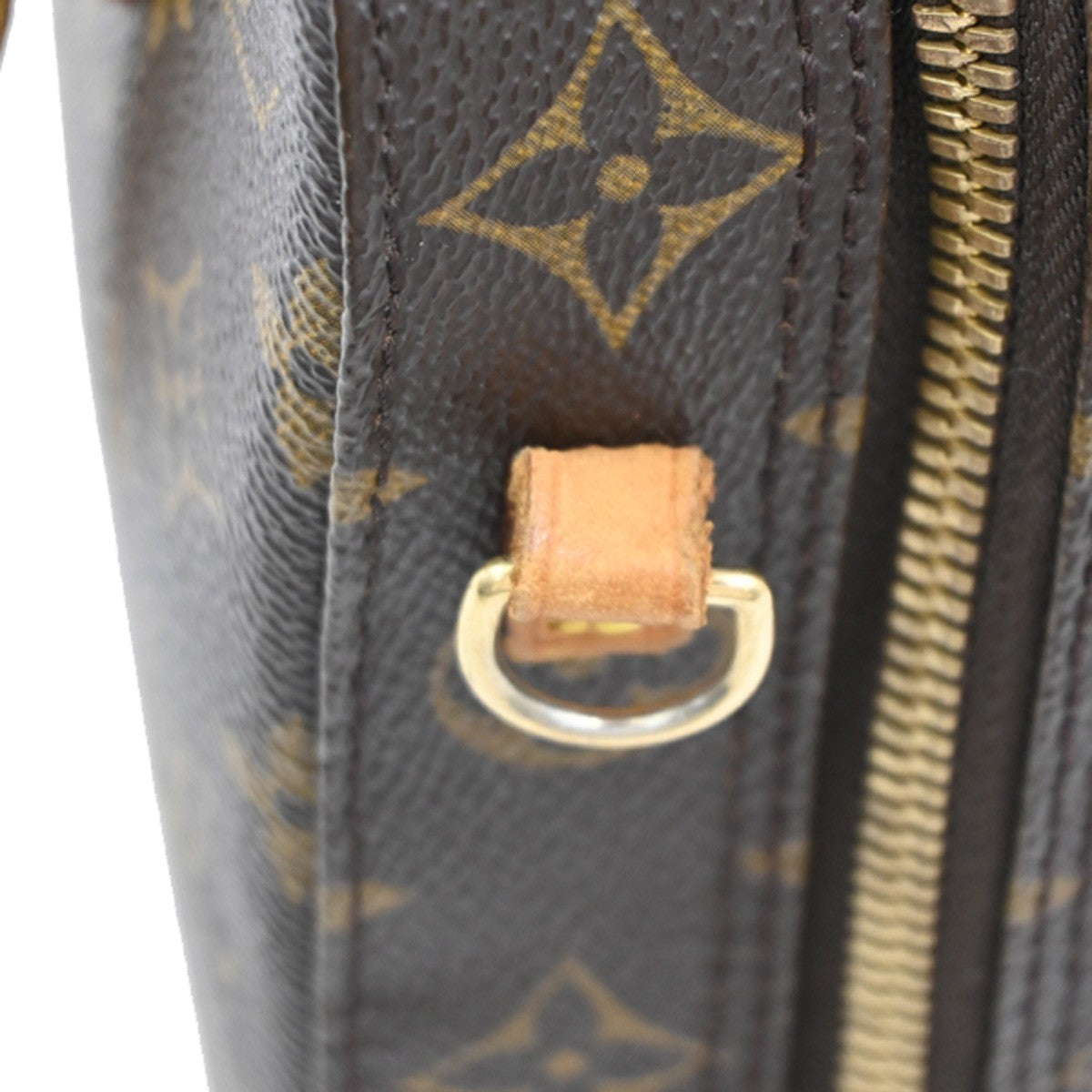 LOUIS VUITTON Logo Spontini Hand Bag Monogram Leather Brown M47500 87KC234
