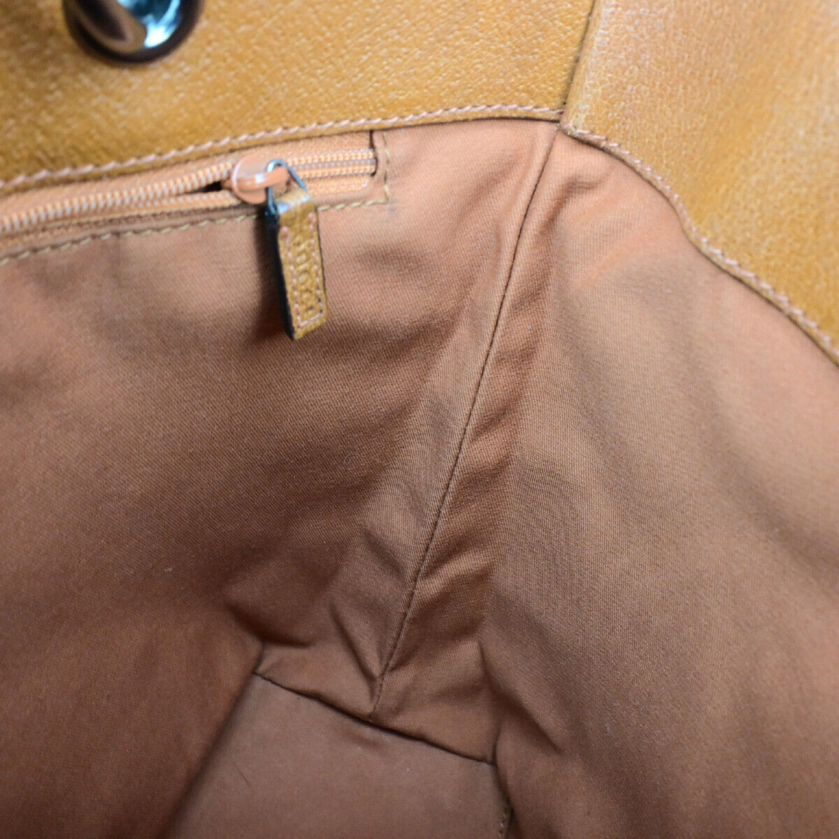 GUCCI Logo GG Pattern Shoulder Bag Canvas Leather Brown Orange SHW Italy 36YF524