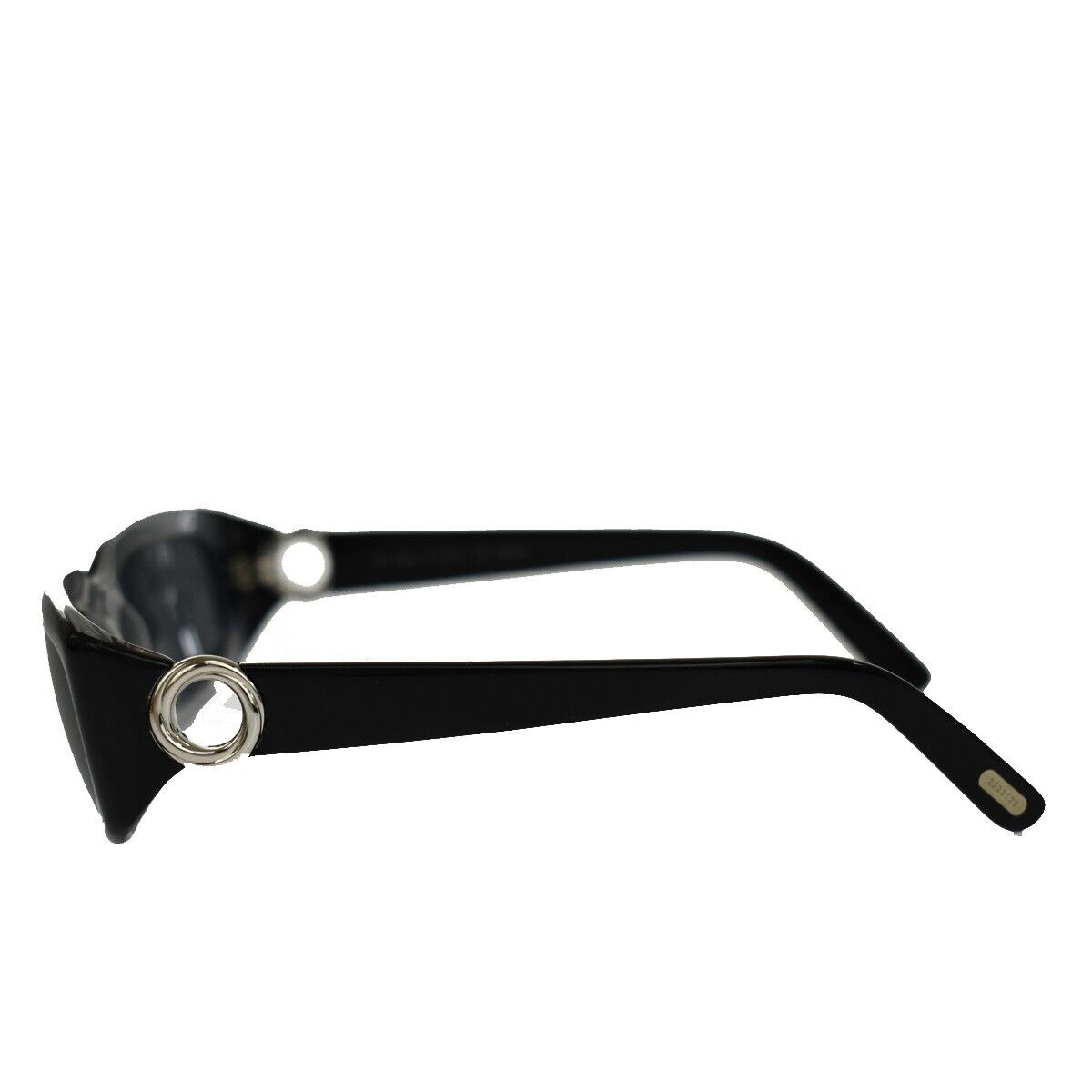 CARTIER Logo Sunglasses Eye Wear Metal Plastic Black Silver 09YD473