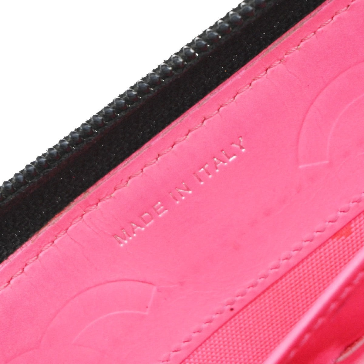 CHANEL CC Cambon Long Zipper Bifold Wallet Patent Leather Black SHW 38KP014