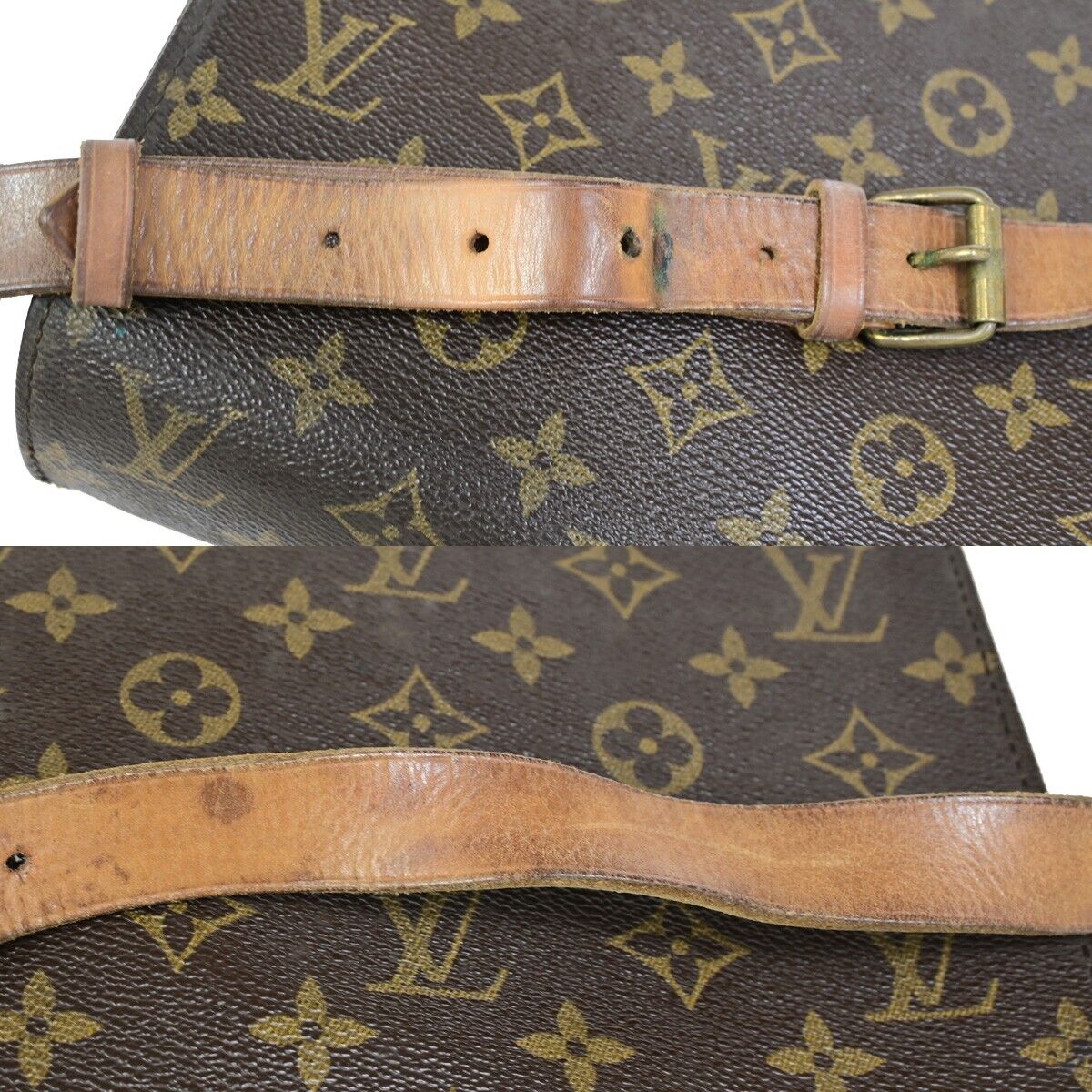 LOUIS VUITTON Cartouchiere MM Shoulder Bag Monogram Leather Brown M51253 68HC030