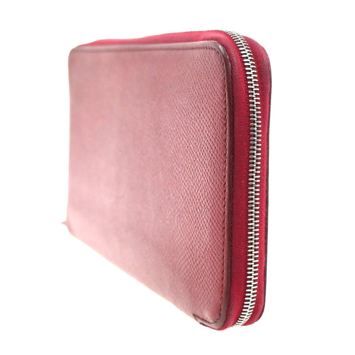 HERMES Azap Silk In Long Wallet Epsom Leather Red SHW France 35KC599