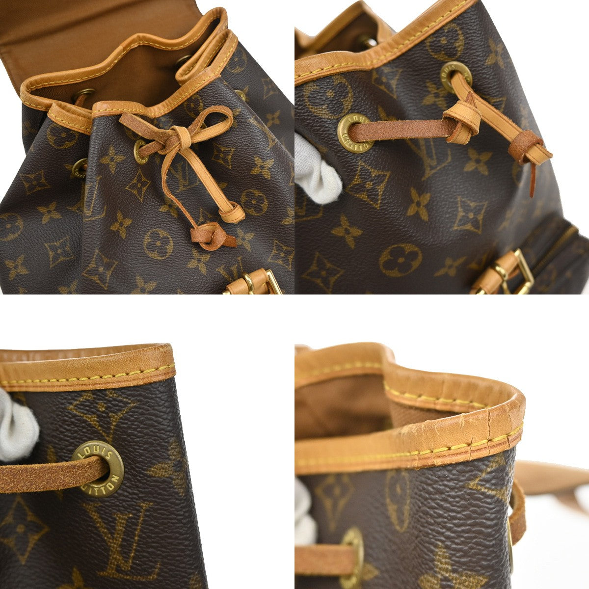 LOUIS VUITTON Montsouris GM Backpack Bag Monogram Leather Brown M51135 59KA641