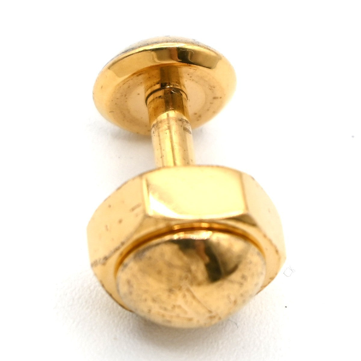 LOUIS VUITTON Cufflinks Bouton Set Case Damier Ebene Gold Italy M61030 61KC477