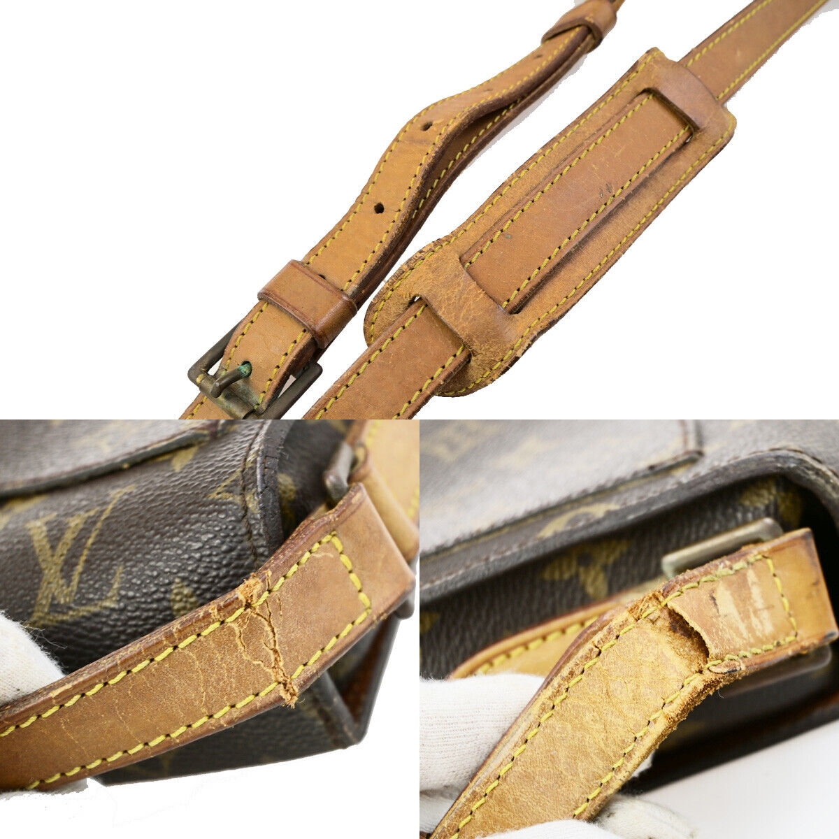 LOUIS VUITTON Saint Cloud GM Shoulder Bag Monogram Leather Brown M51242 64YG538