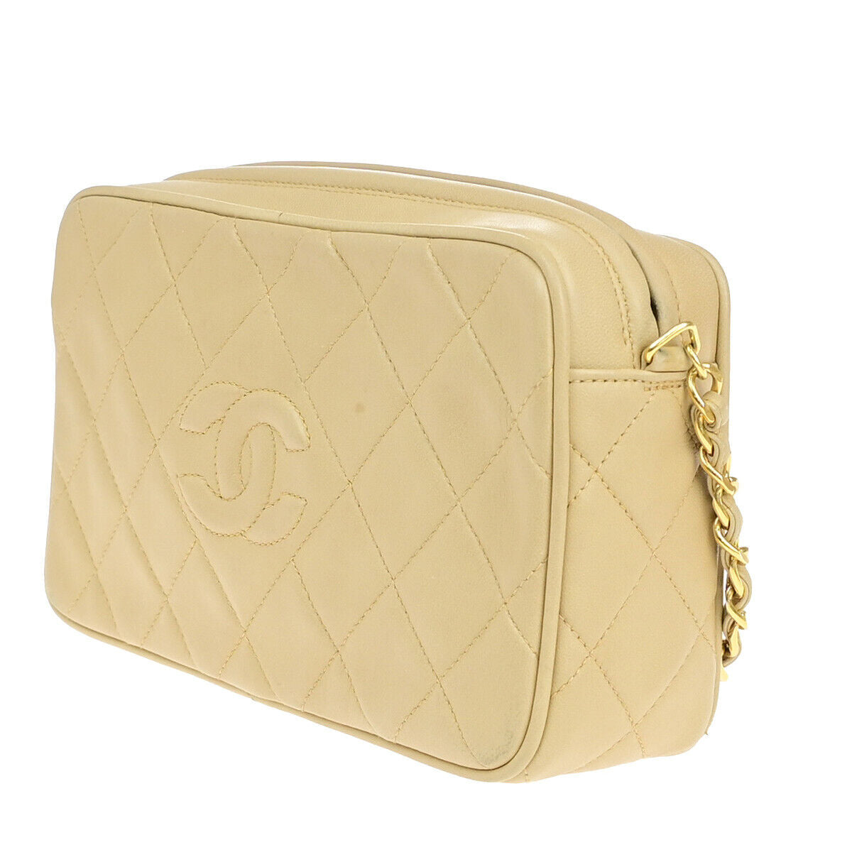 CHANEL CC Mini Matelasse Tassel Chain Shoulder Bag Leather BE Vintage 304RJ962